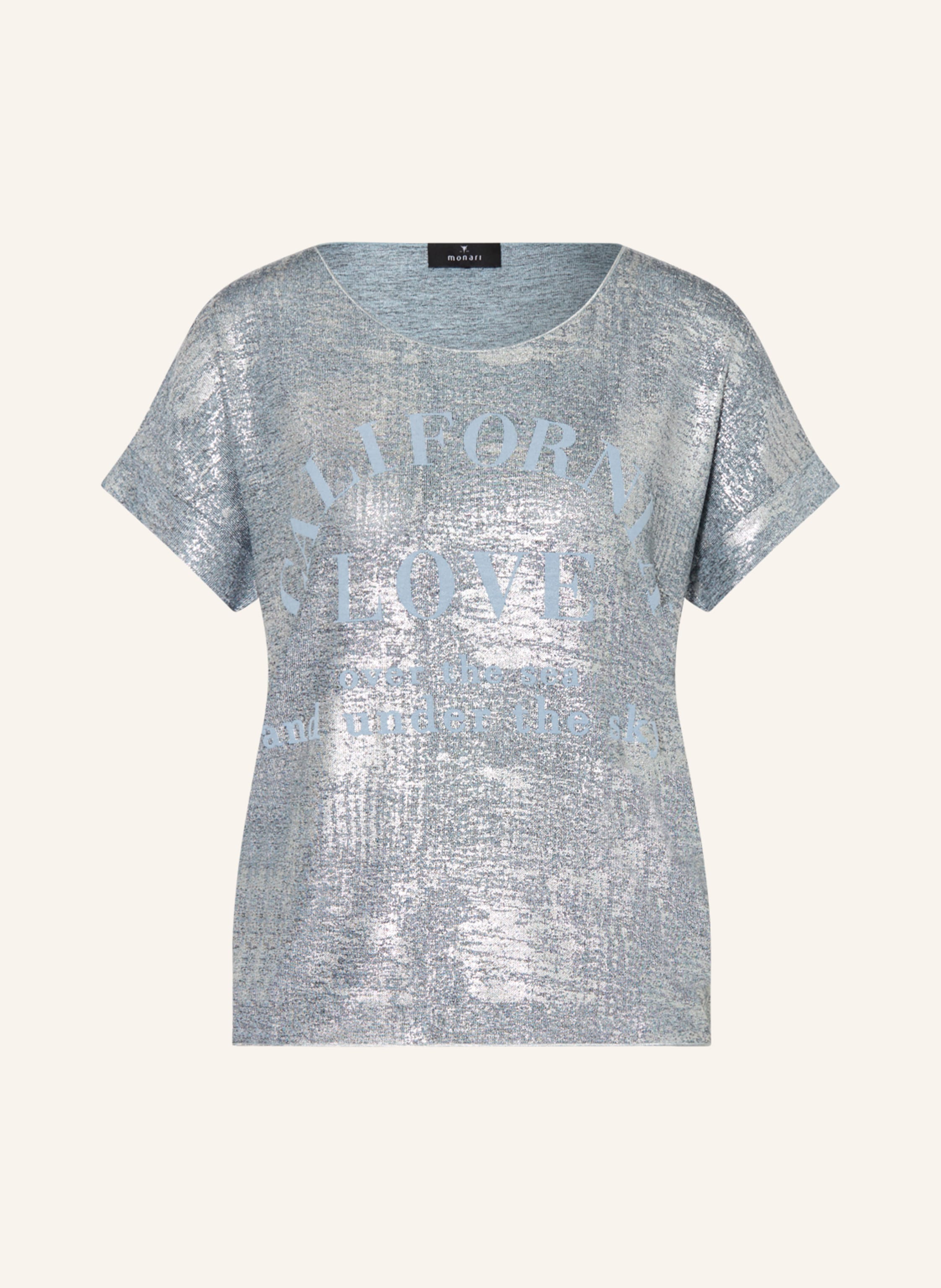 monari T-Shirt mit Glitzergarn in blaugrau/ silber