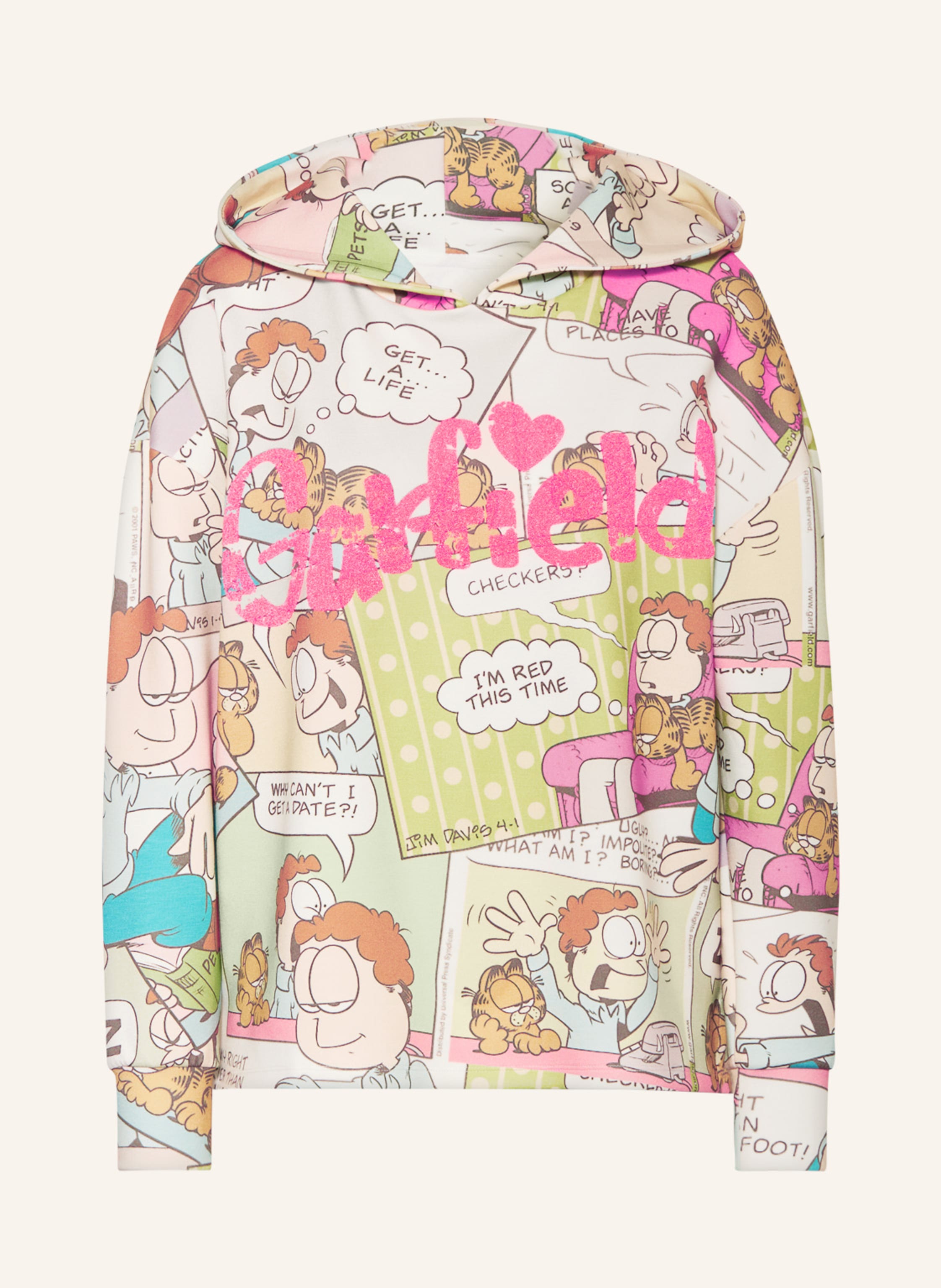 FrogBox Hoodie in weiss/ hellgelb/ rosa