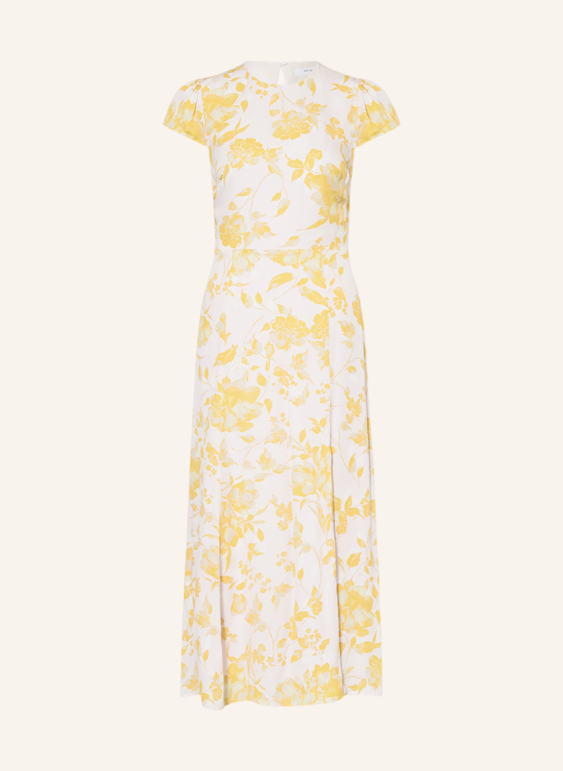 Cut-out Kleid weiss in gelb/ mit REISS hellrosa/ LIVIA