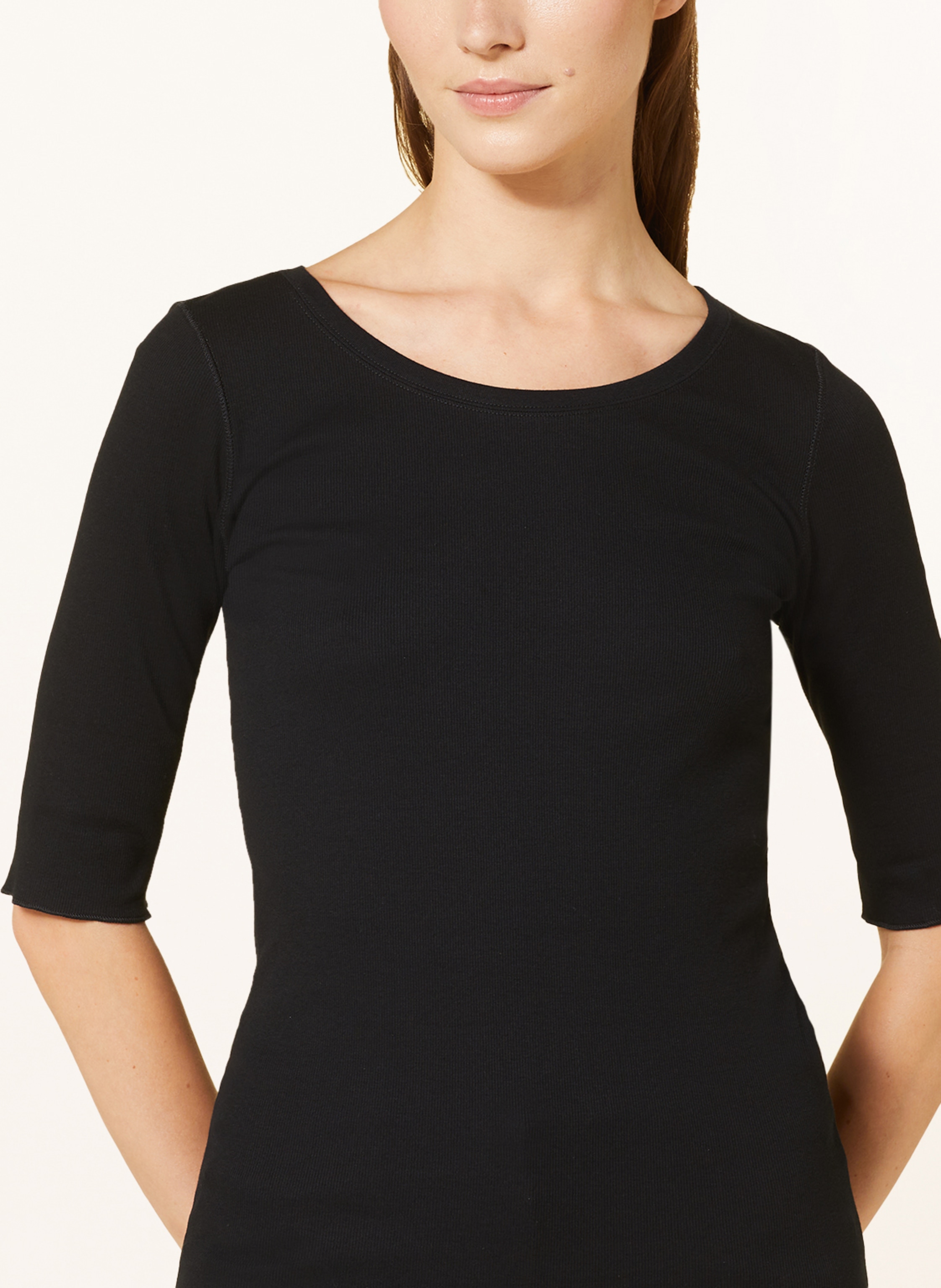 Thumbnail - Marc Cain Feinripp-Shirt schwarz