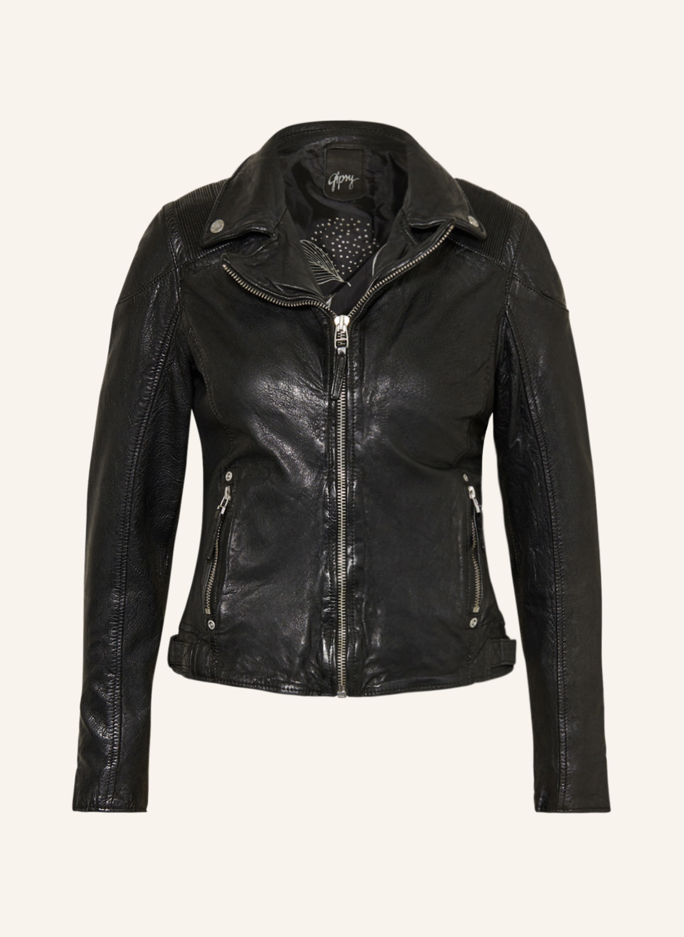 gipsy Leather jacket GWMAIZY in black