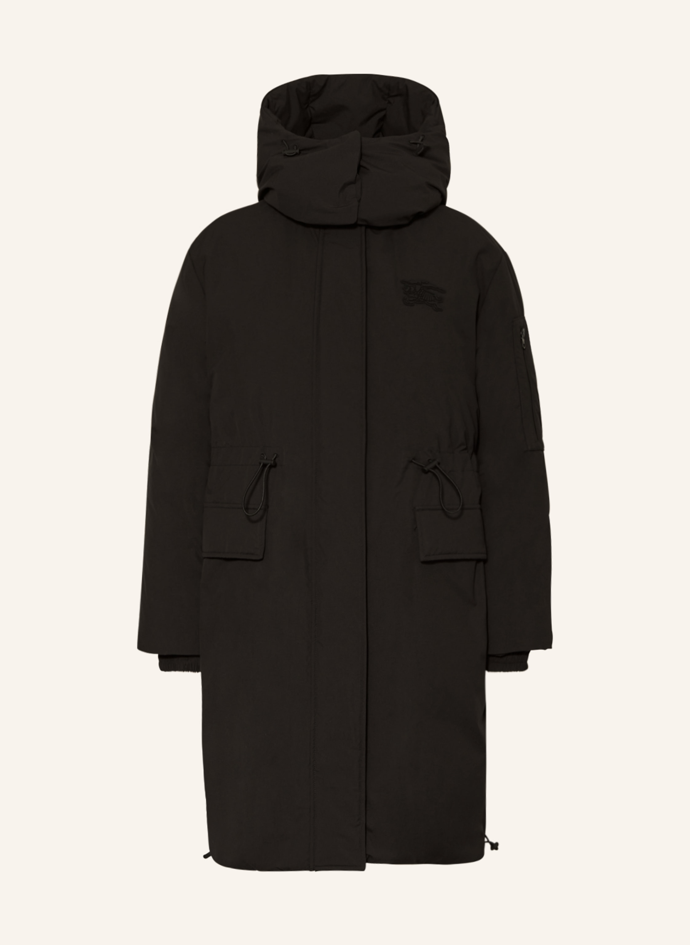 BURBERRY Down coat WARMLEY with detachable hood in black