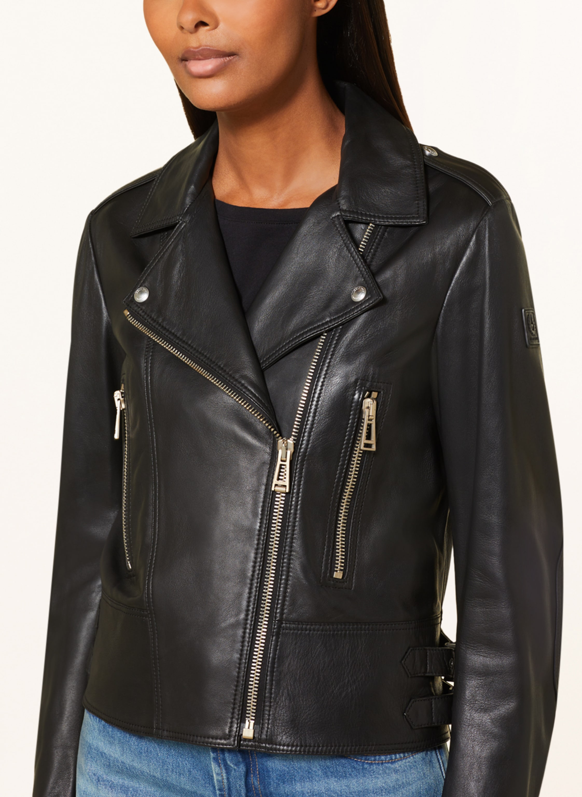 Thumbnail - Belstaff Lederjacke Marianne schwarz