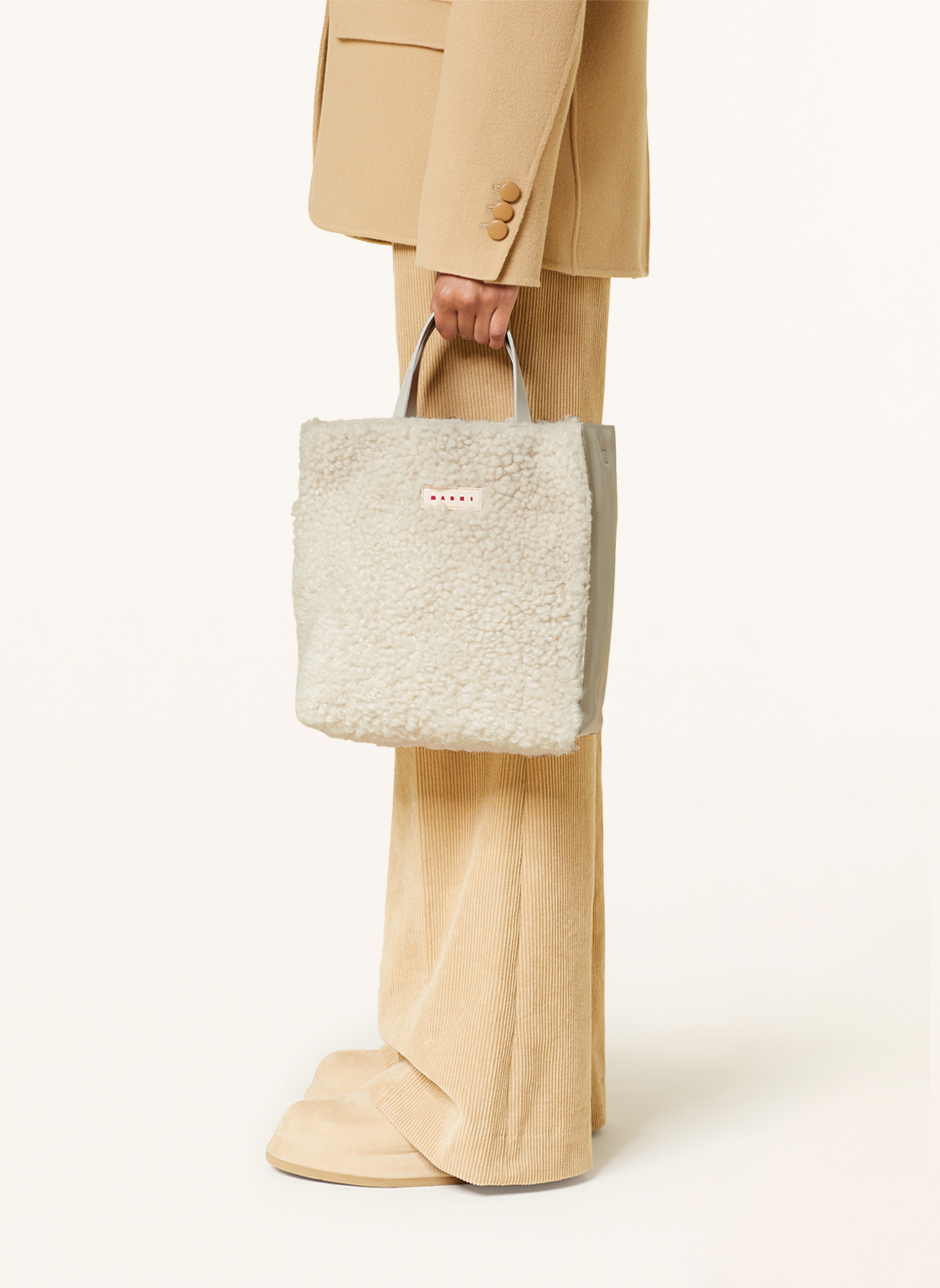 Thumbnail - Marni Shopper Museo Soft Small weiss