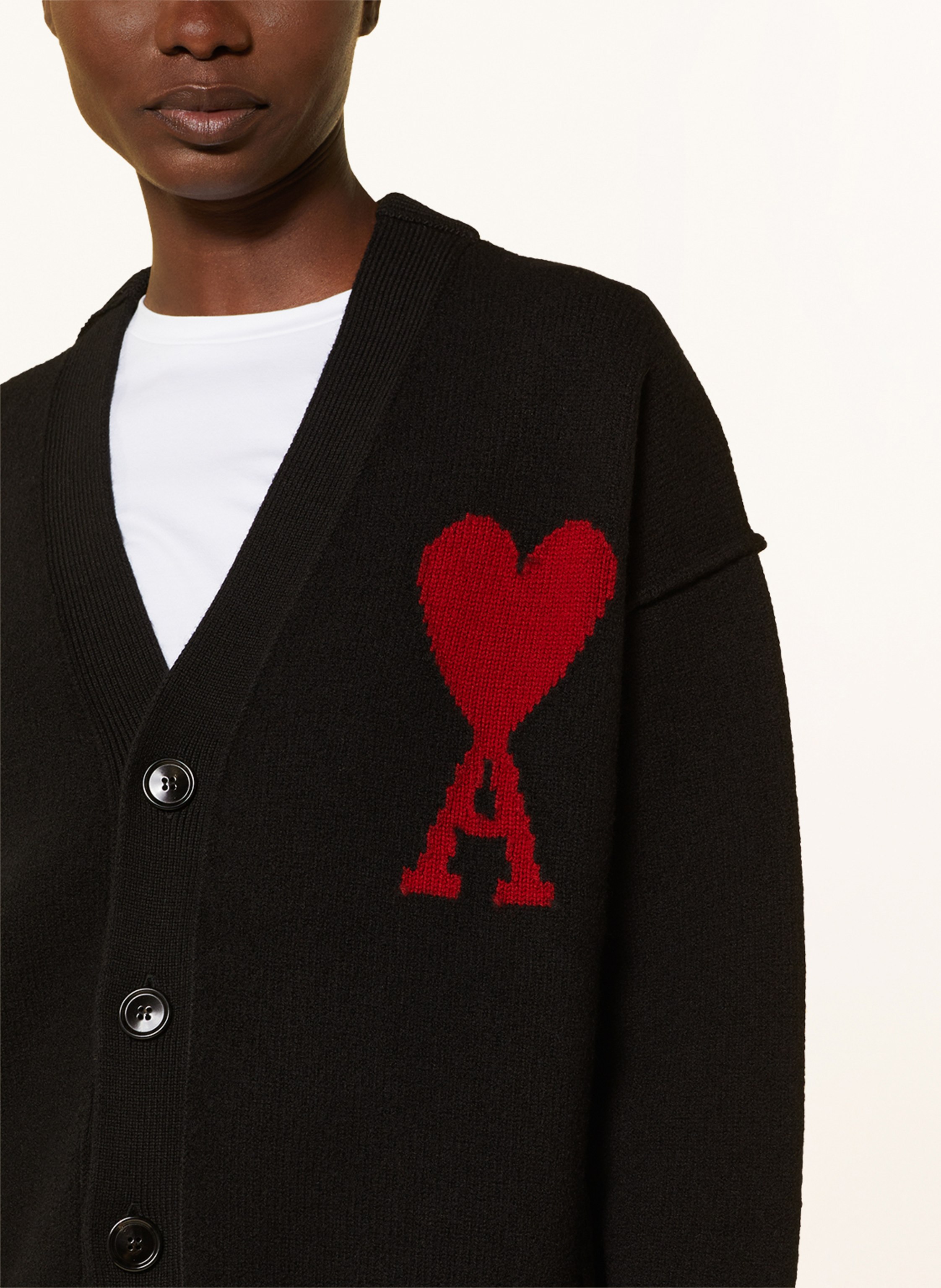 Thumbnail - Ami Paris Oversized-Strickjacke schwarz