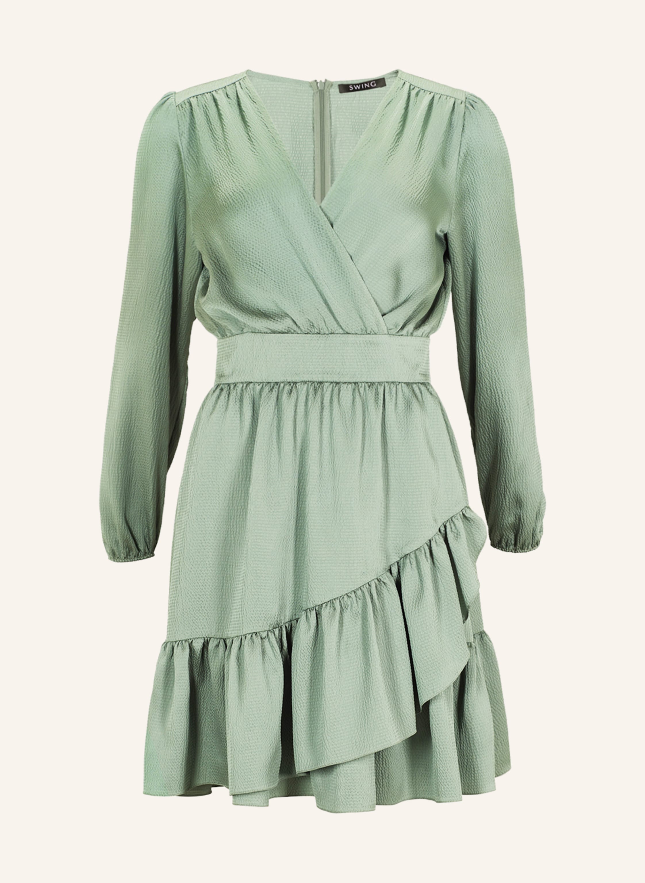 SWING Cocktailkleid aus Satin in hellgrün