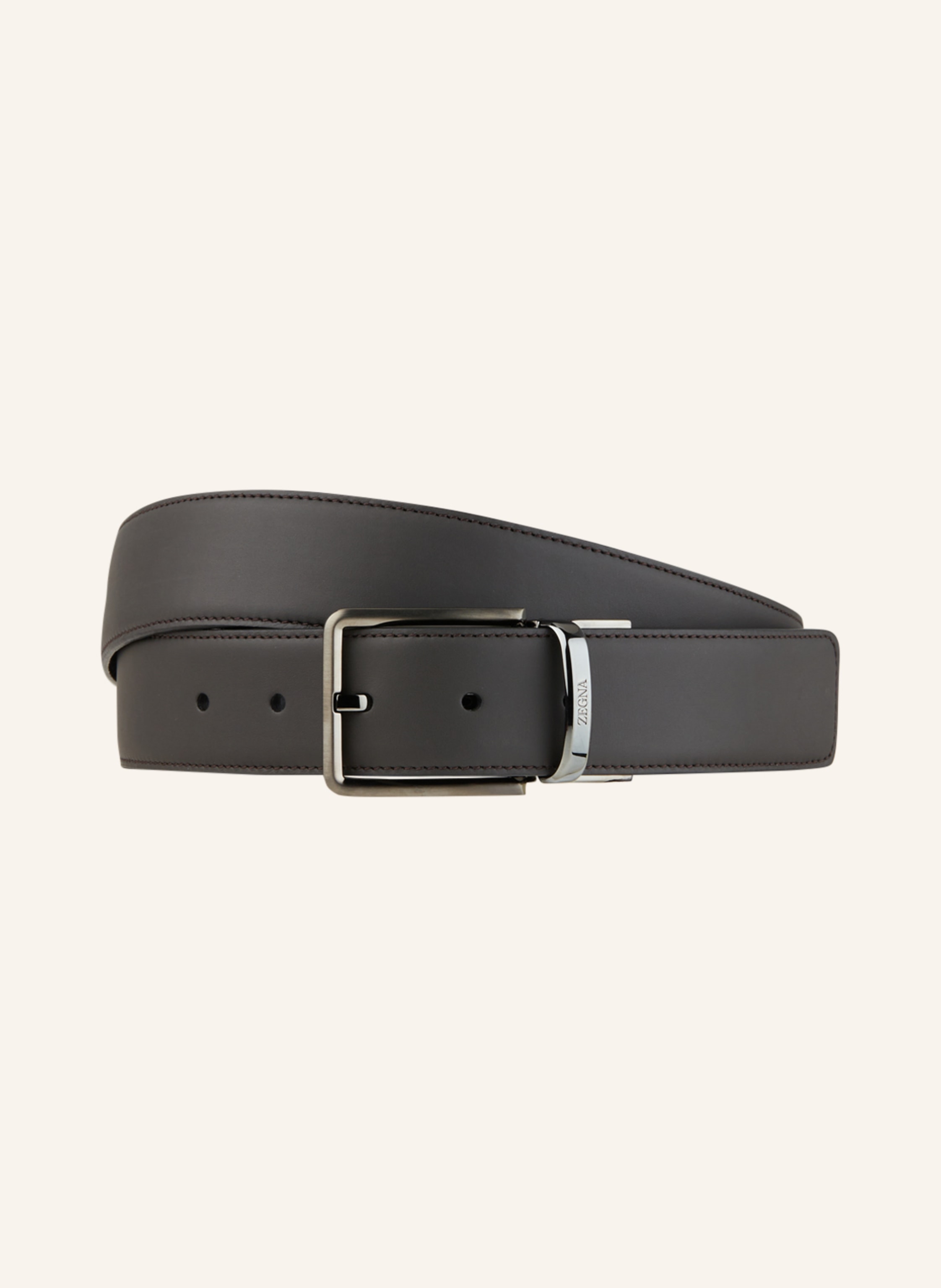 Zegna Zegna Ledergürtel Zum Wenden braun in DUNKELBRAUN / SCHWARZ