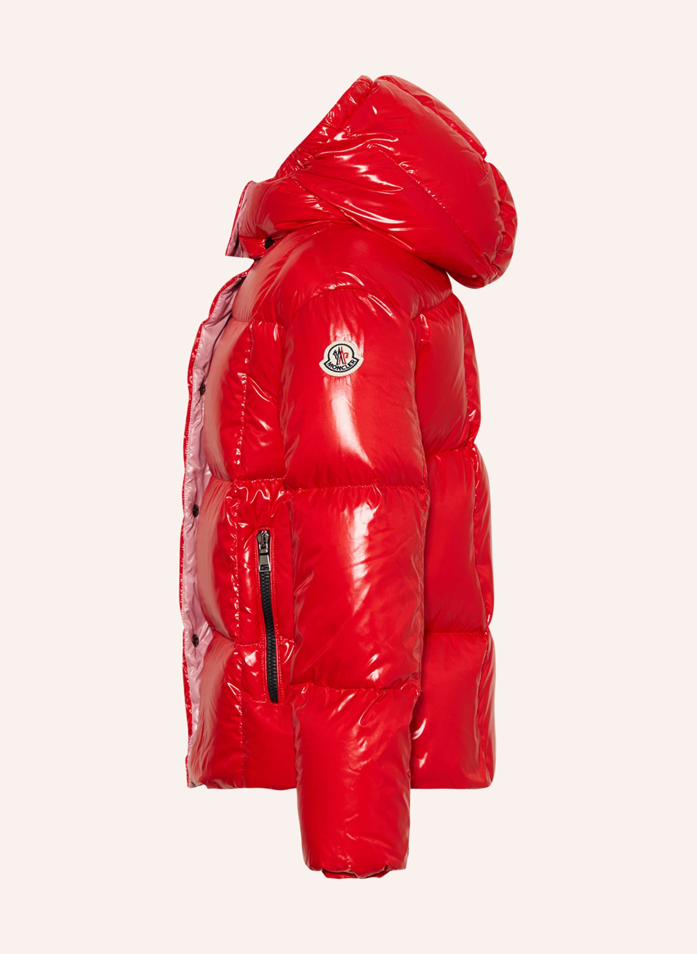 Thumbnail - Moncler Enfant Daunenjacke Parana Mit Abnehmbarer Kapuze rot