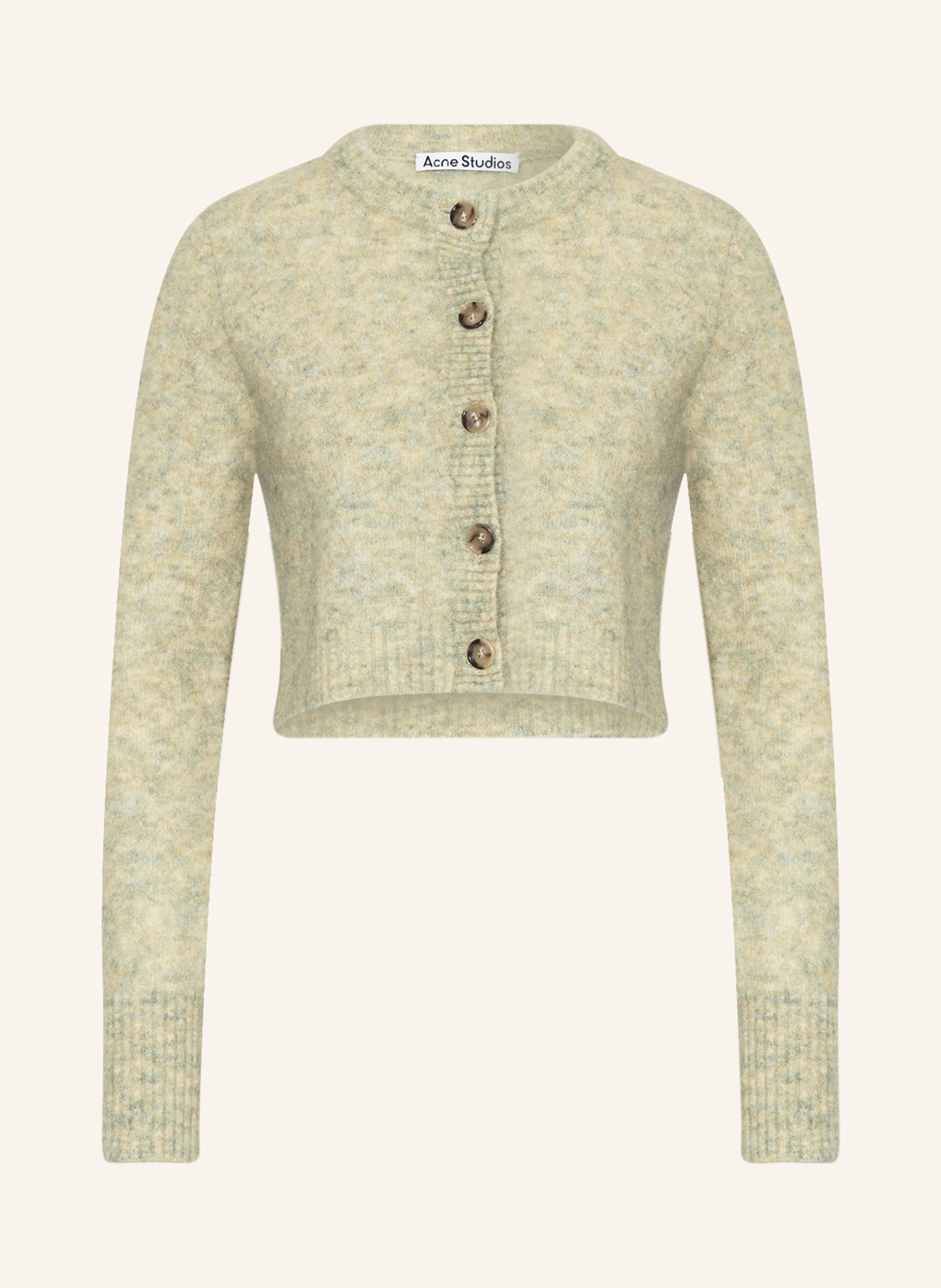 Acne Studios Cropped cardigan with mohair in light green
