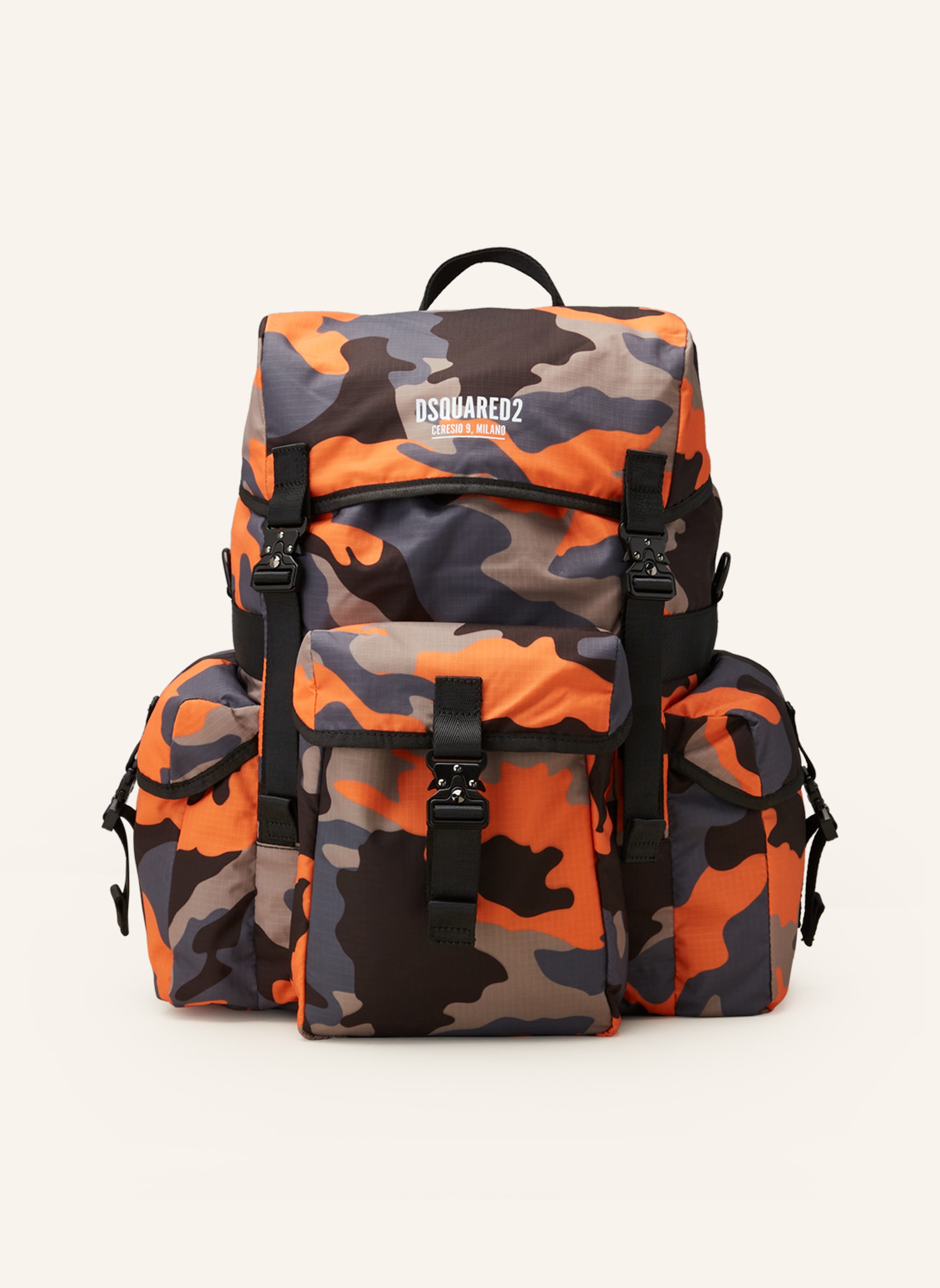 DSQUARED2 Backpack CERESIO 9 in orange black beige