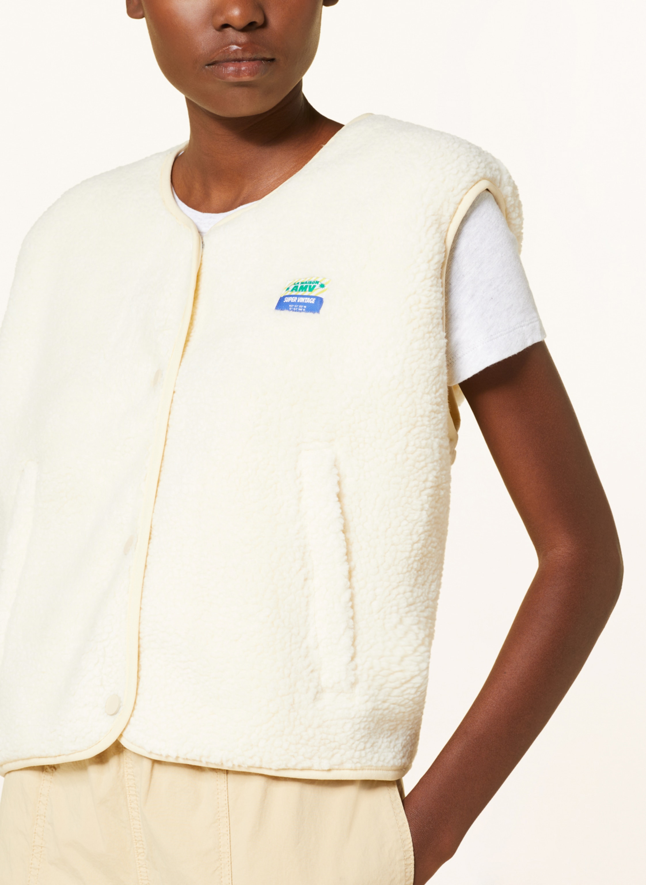 Thumbnail - American Vintage Teddyfell-Weste weiss