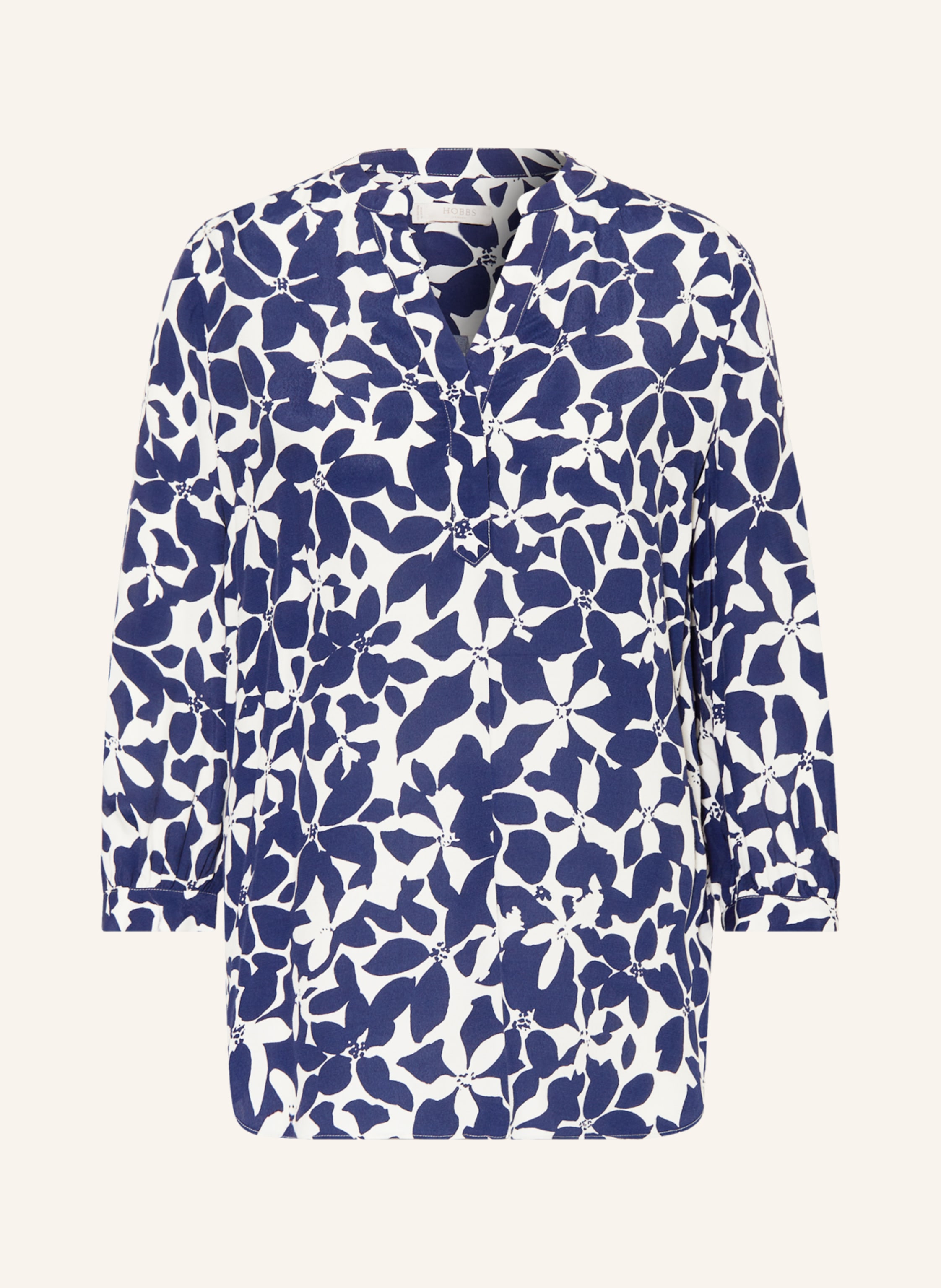 HOBBS Shirt blouse ESSIE with 3 4 sleeves in cream dark blue
