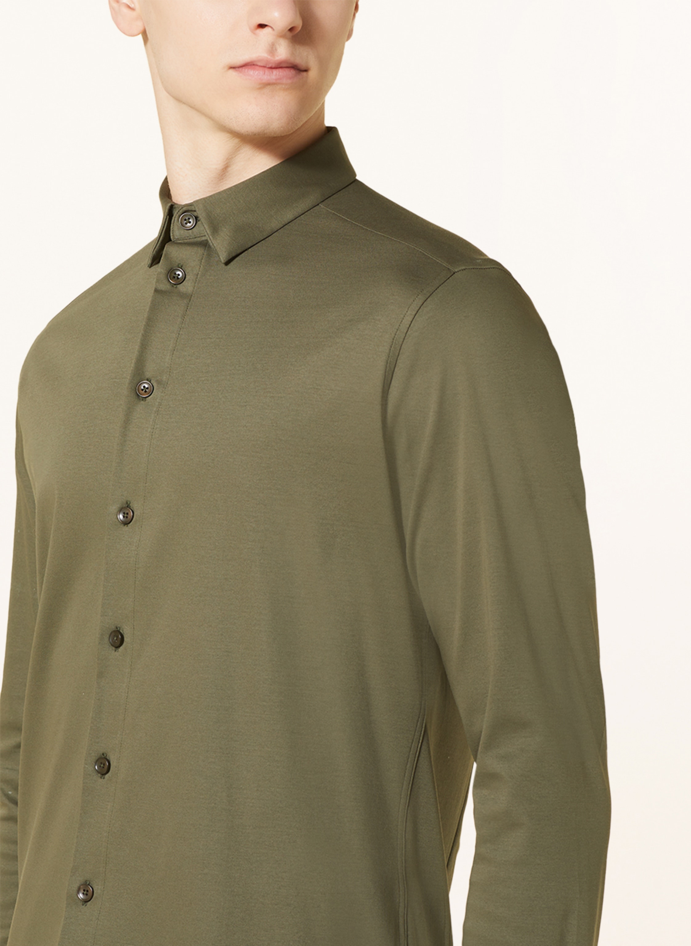 Thumbnail - Mos Mosh Gallery Jerseyhemd Marco Extra Slim Fit gruen