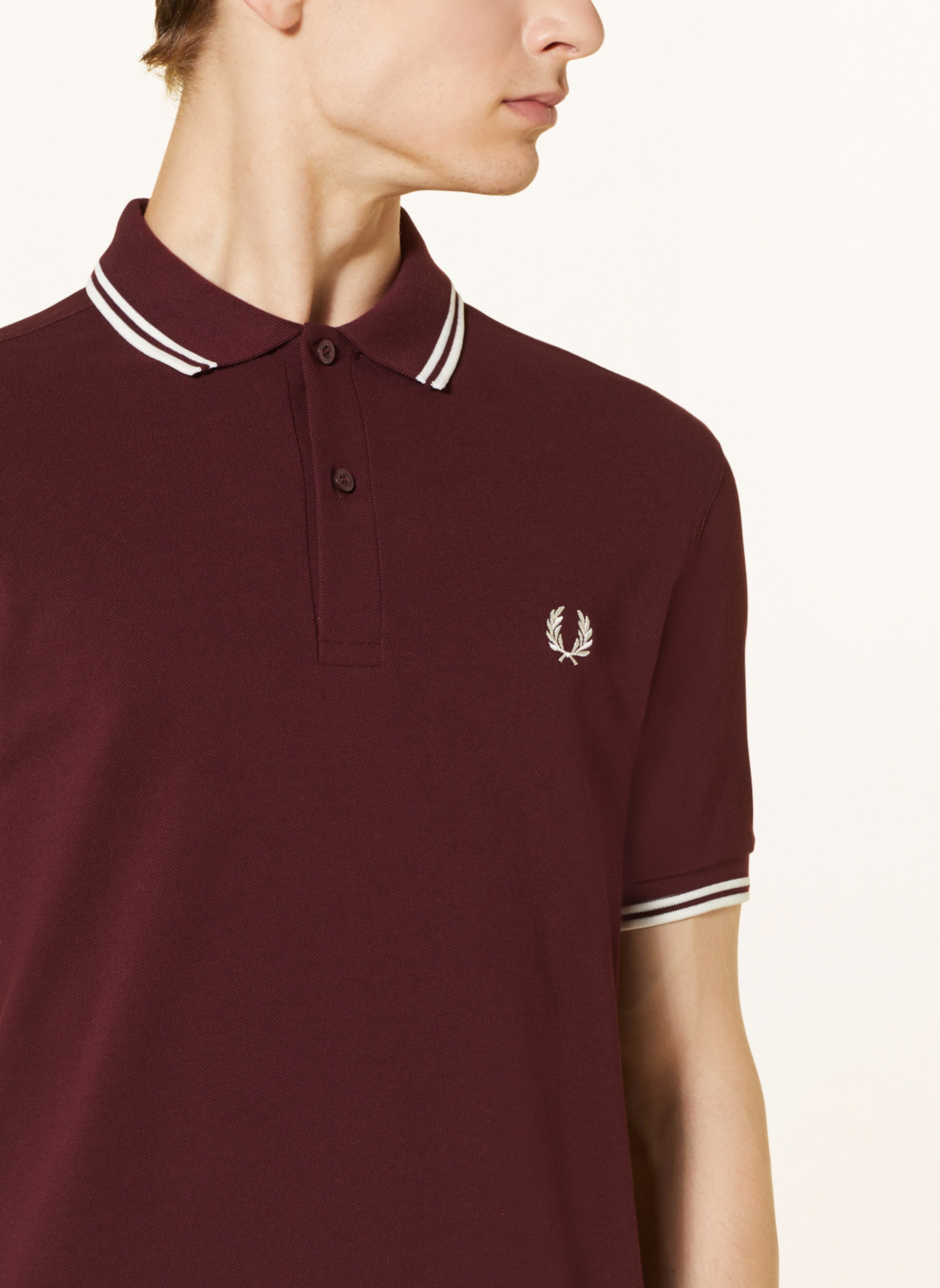 Thumbnail - Fred Perry Piqué-Poloshirt rot