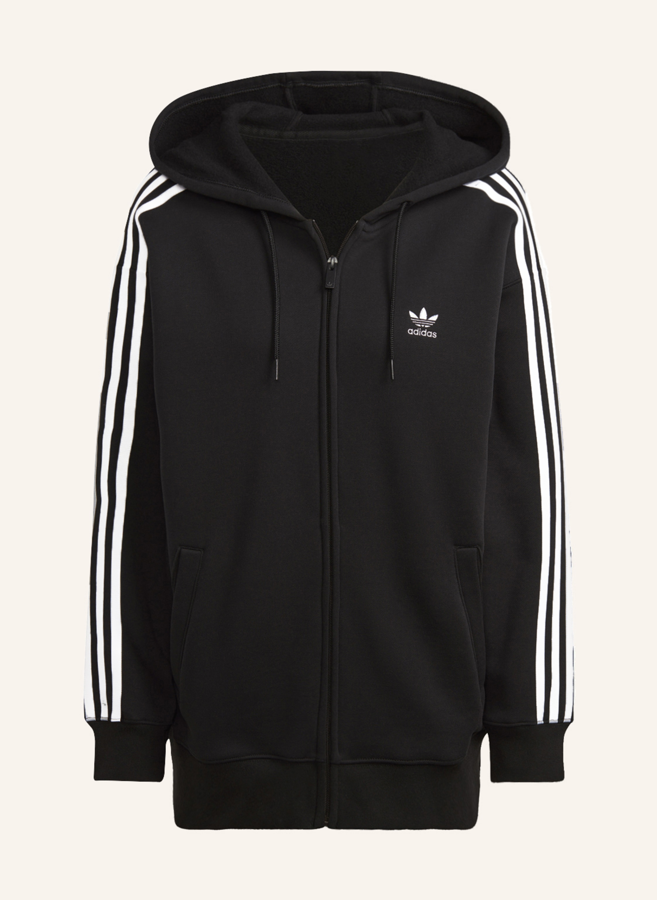 adidas Originals Oversized sweat jacket ADICOLOR CLASSICS in black/ white