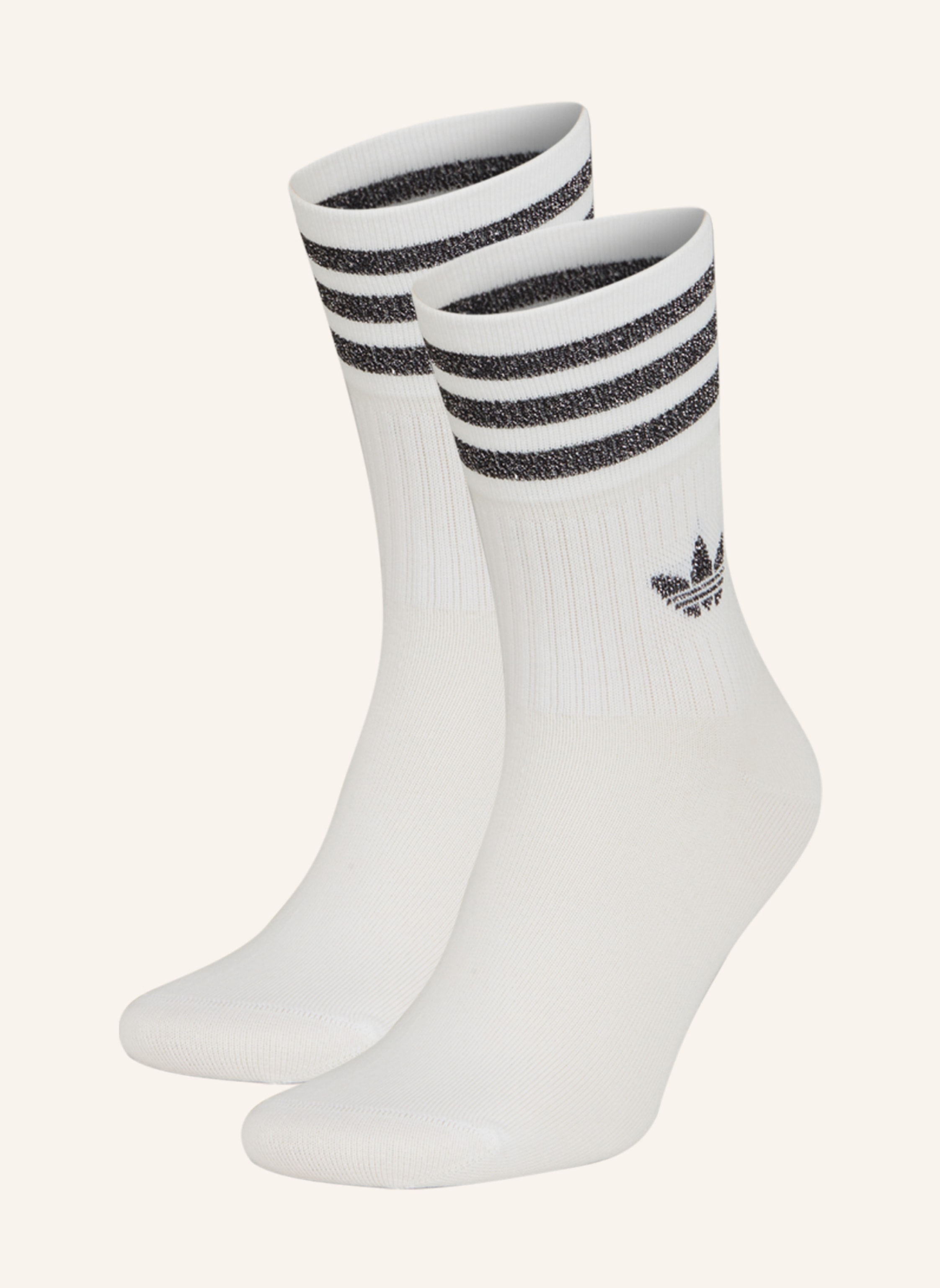 adidas Originals Socken white/gretwo/black MID-CUT CREW GLITTER 2er-Pack mit Glitzergarn in