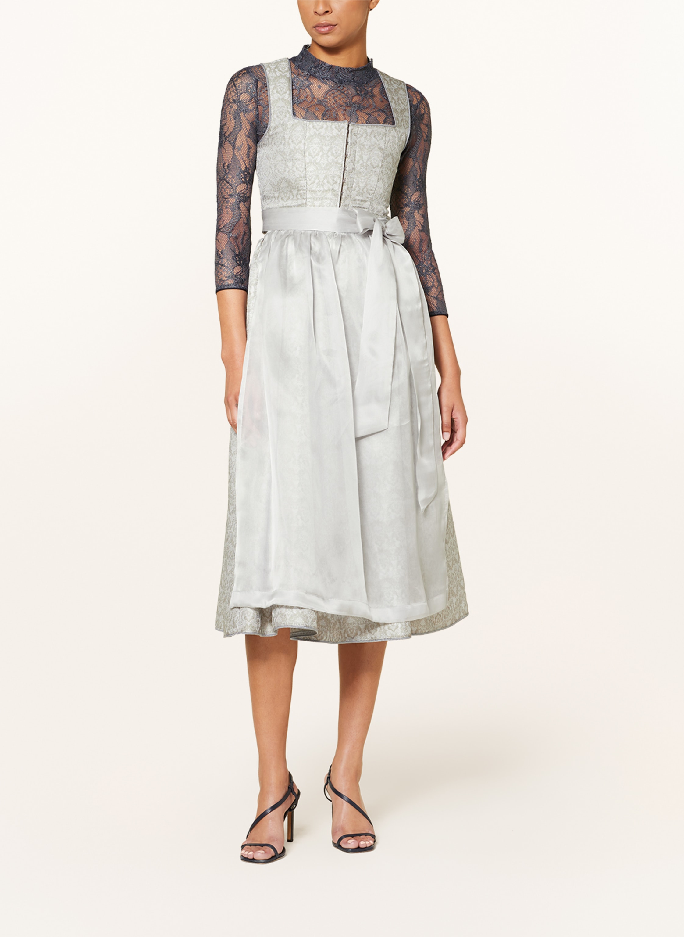 Thumbnail - Kinga Mathe Trachtenbluse Lina Aus Spitze Mit 3/4-Arm grau