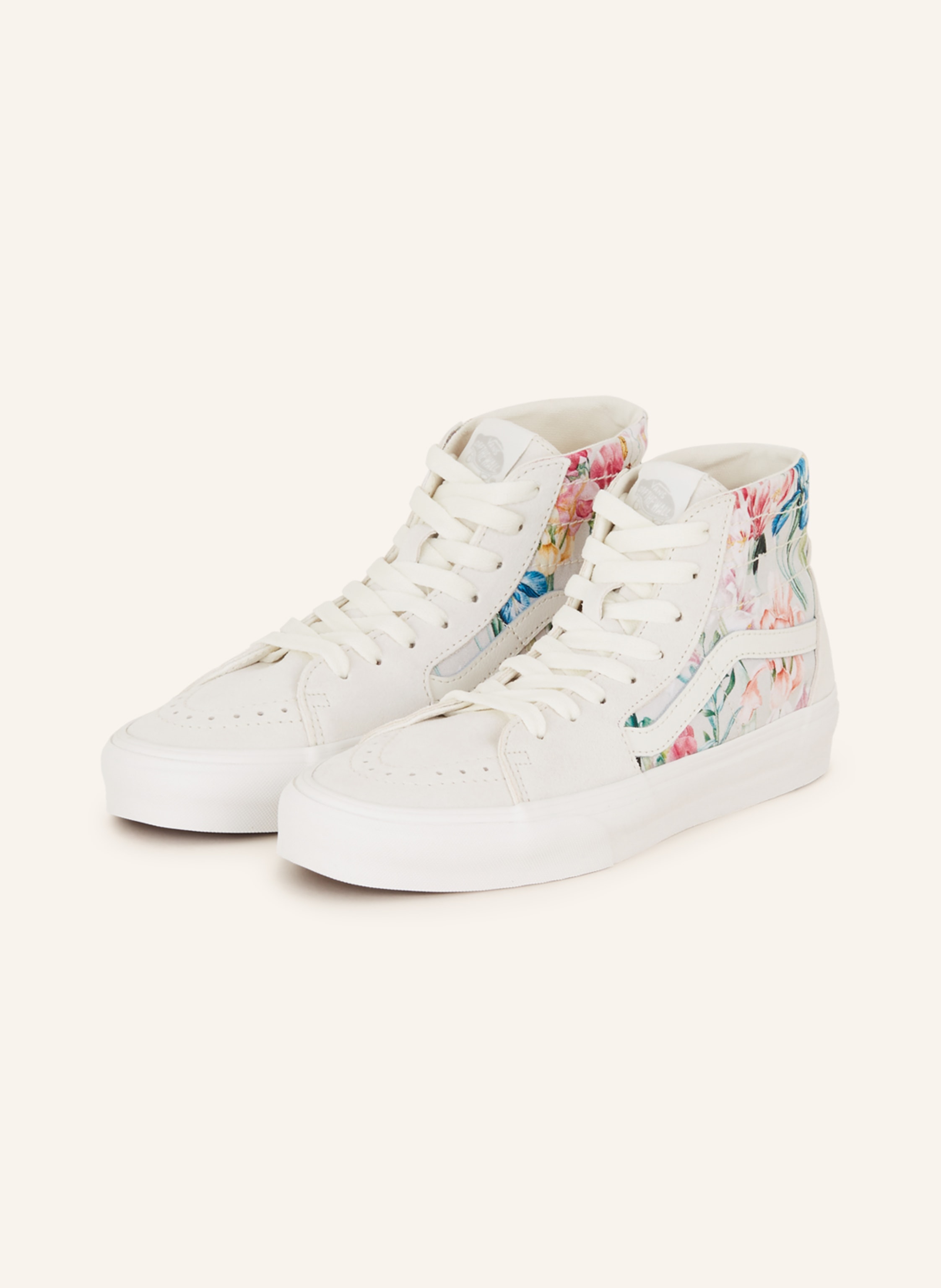 Cream high top vans discount