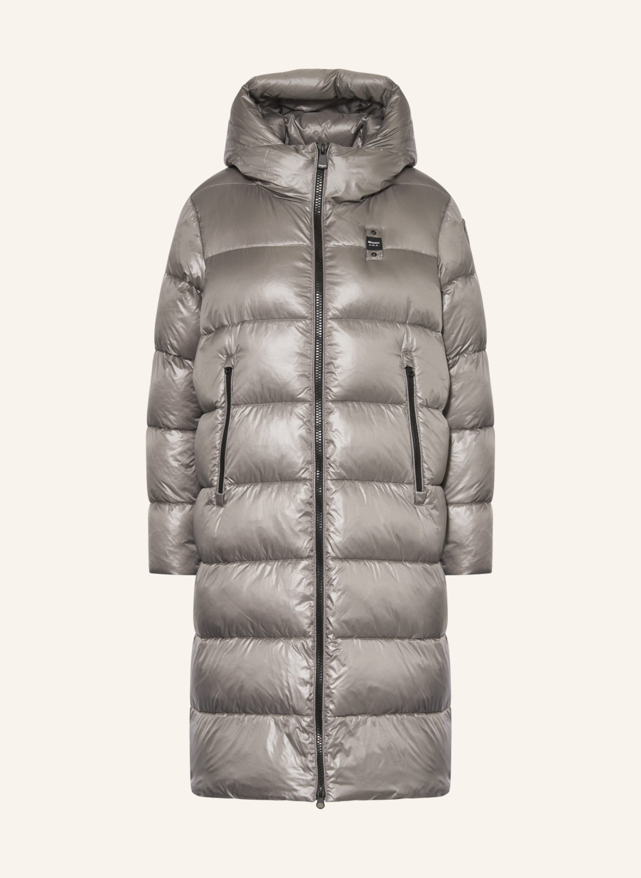 blauer steppmantel damen