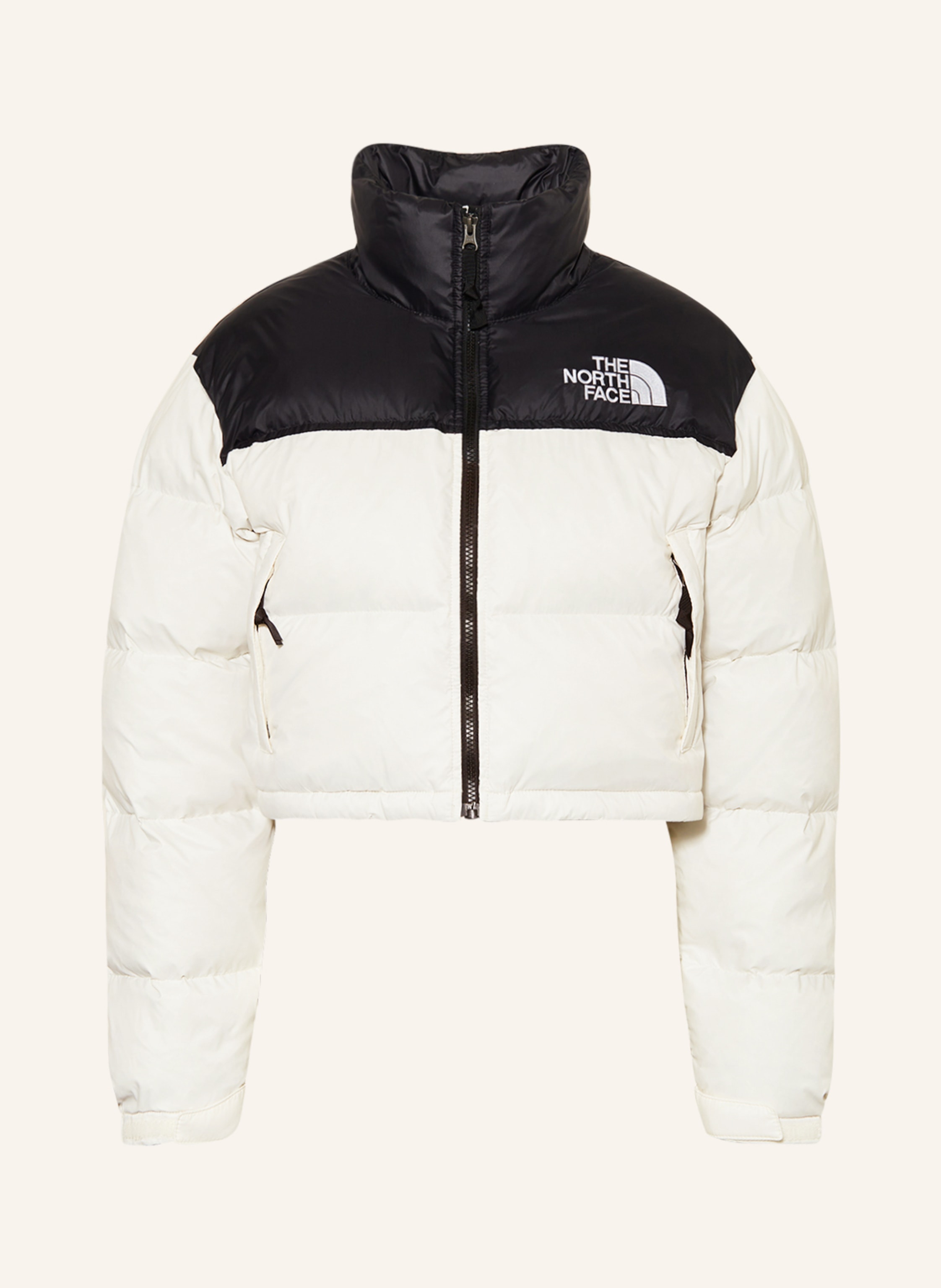 THE NORTH FACE Cropped down jacket in white/ black