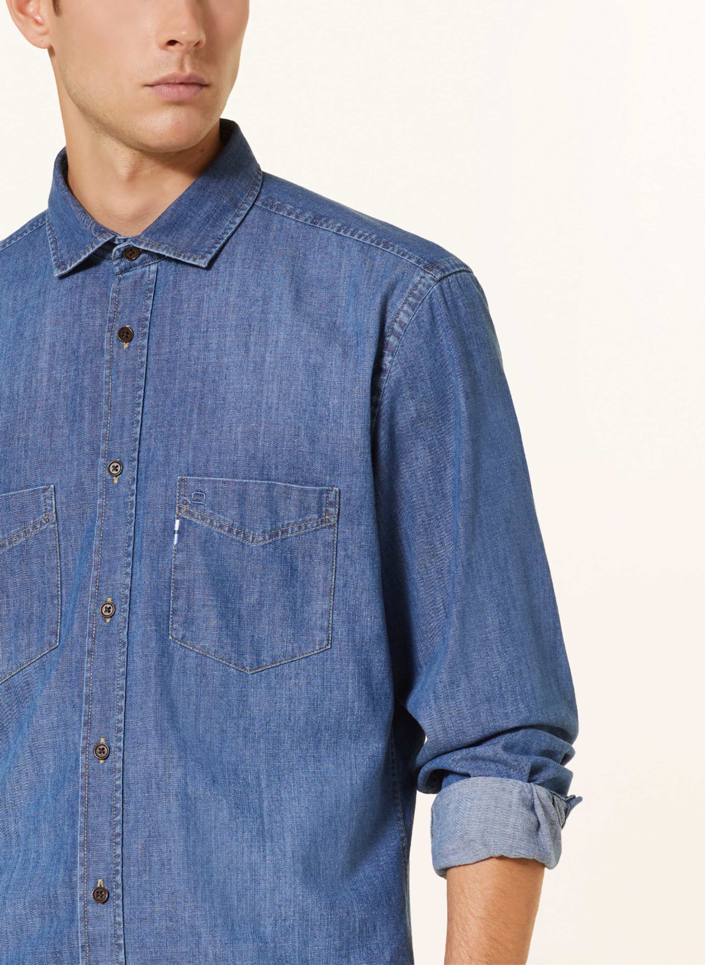 Thumbnail - Olymp Jeanshemd Casual Fit blau