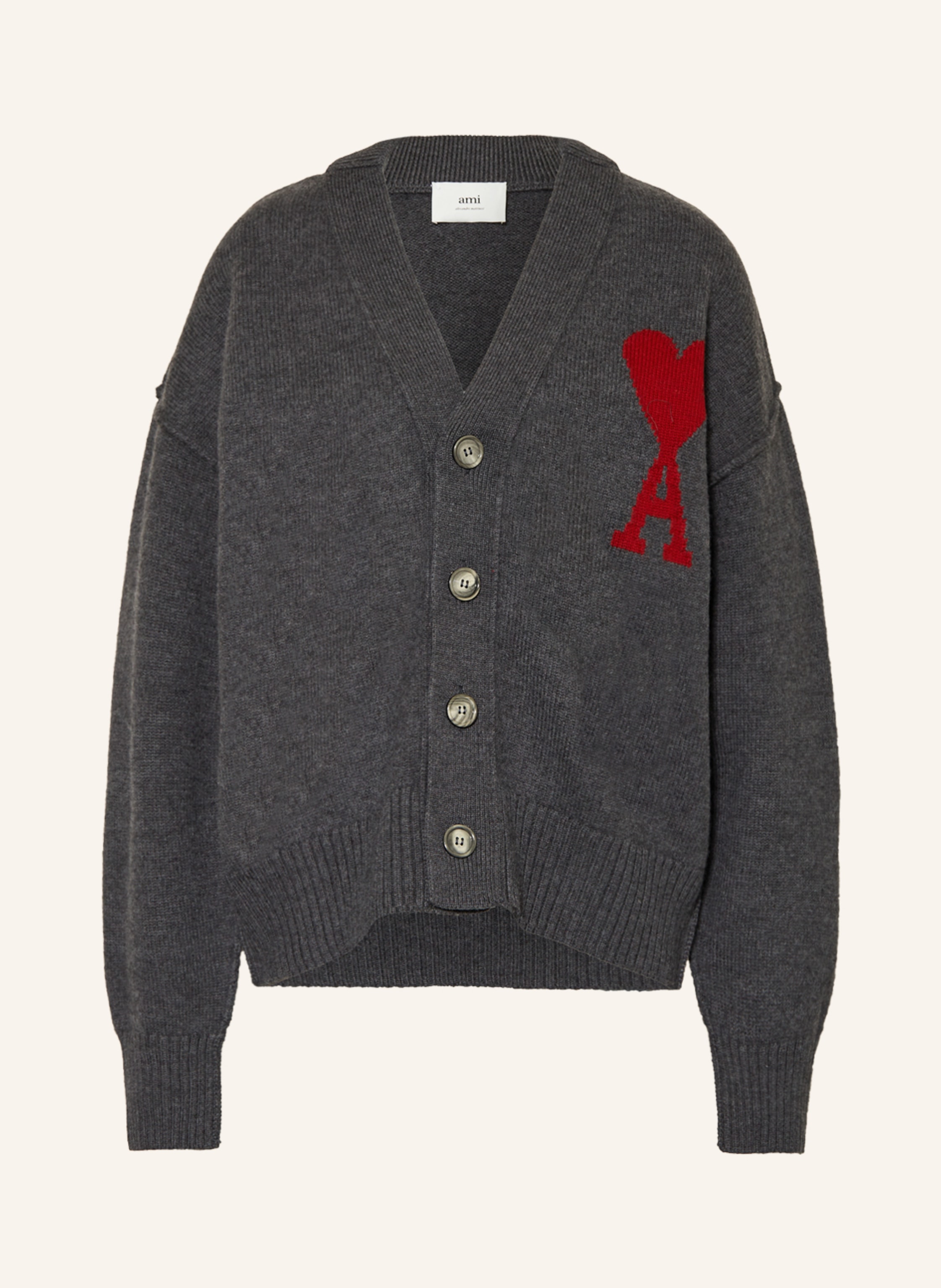 ami paris ダークグレー チャコール カーディガン ami paris