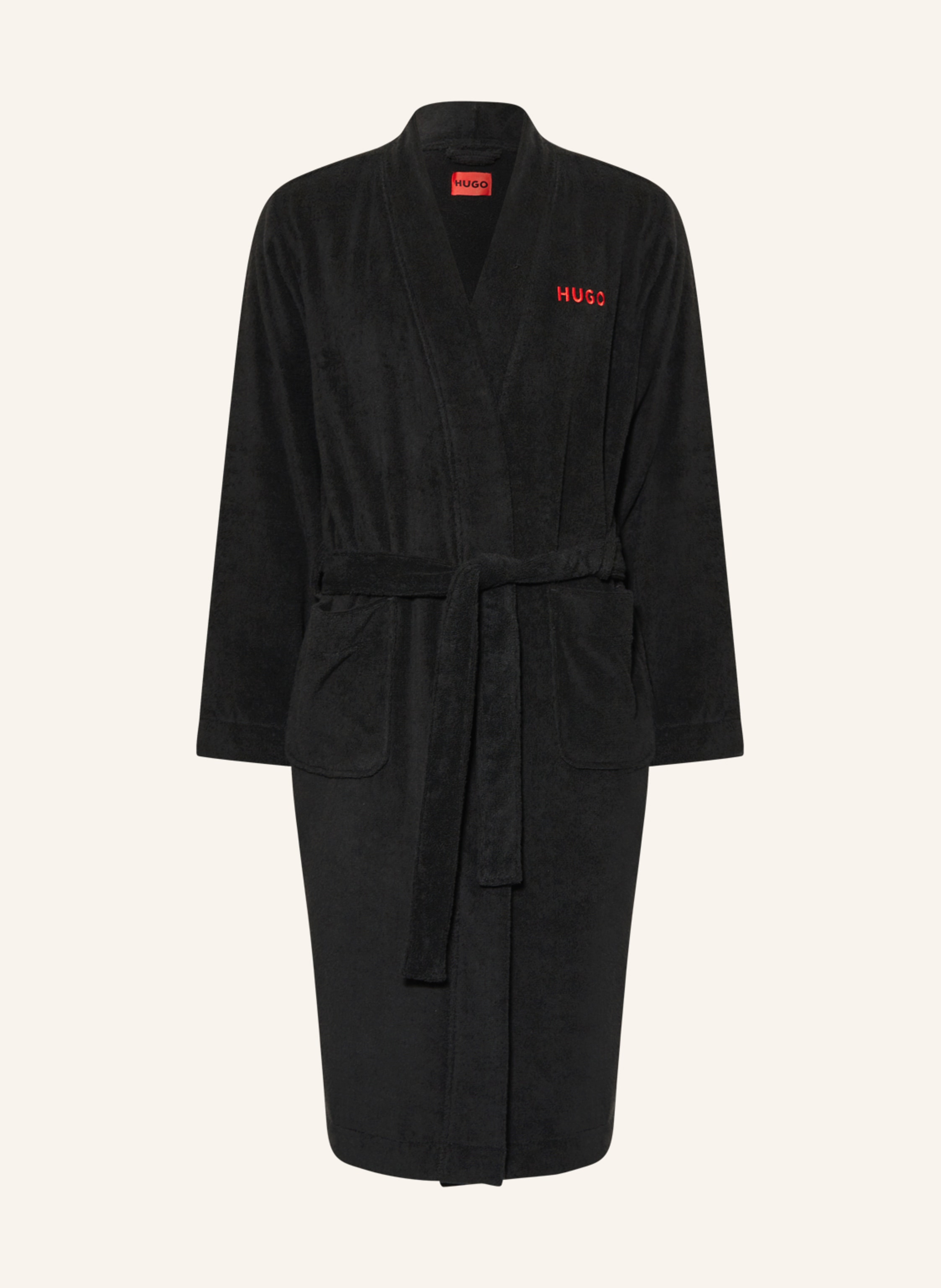 HUGO Men's bathrobe TERRY GOWN in black
