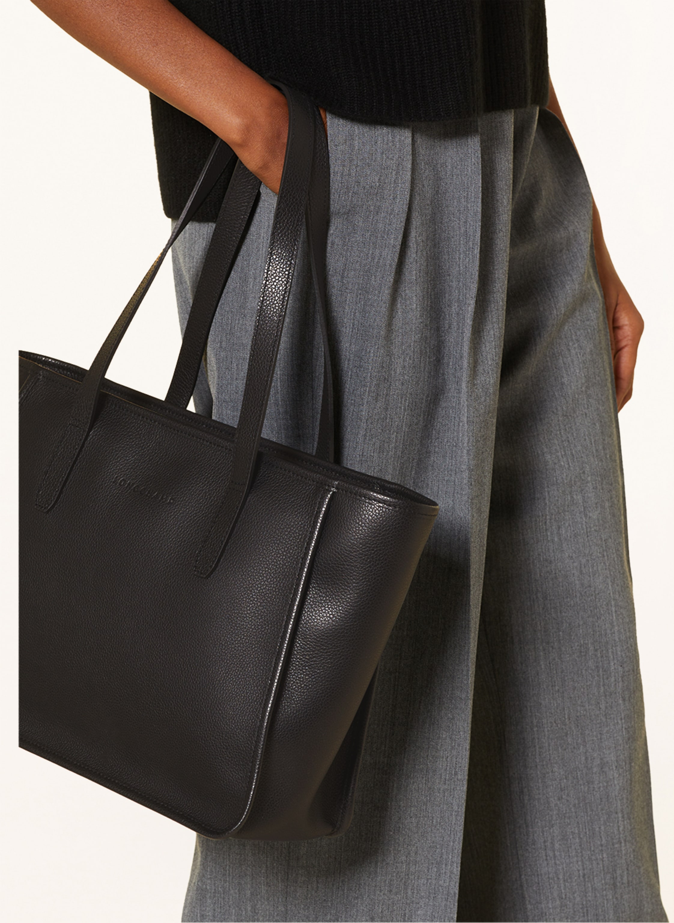 Thumbnail - Longchamp Shopper Le Foulonné schwarz