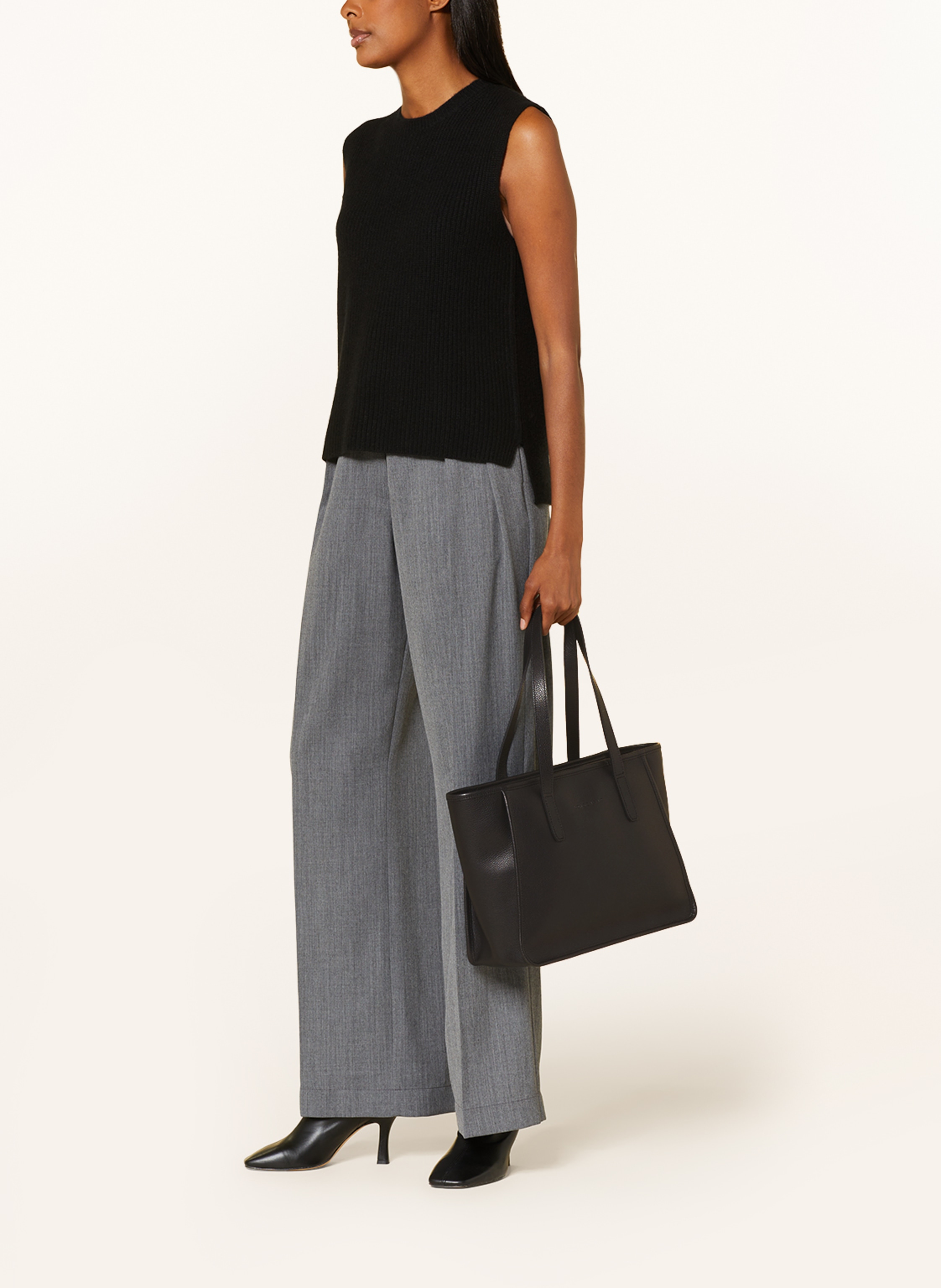 Thumbnail - Longchamp Shopper Le Foulonné schwarz
