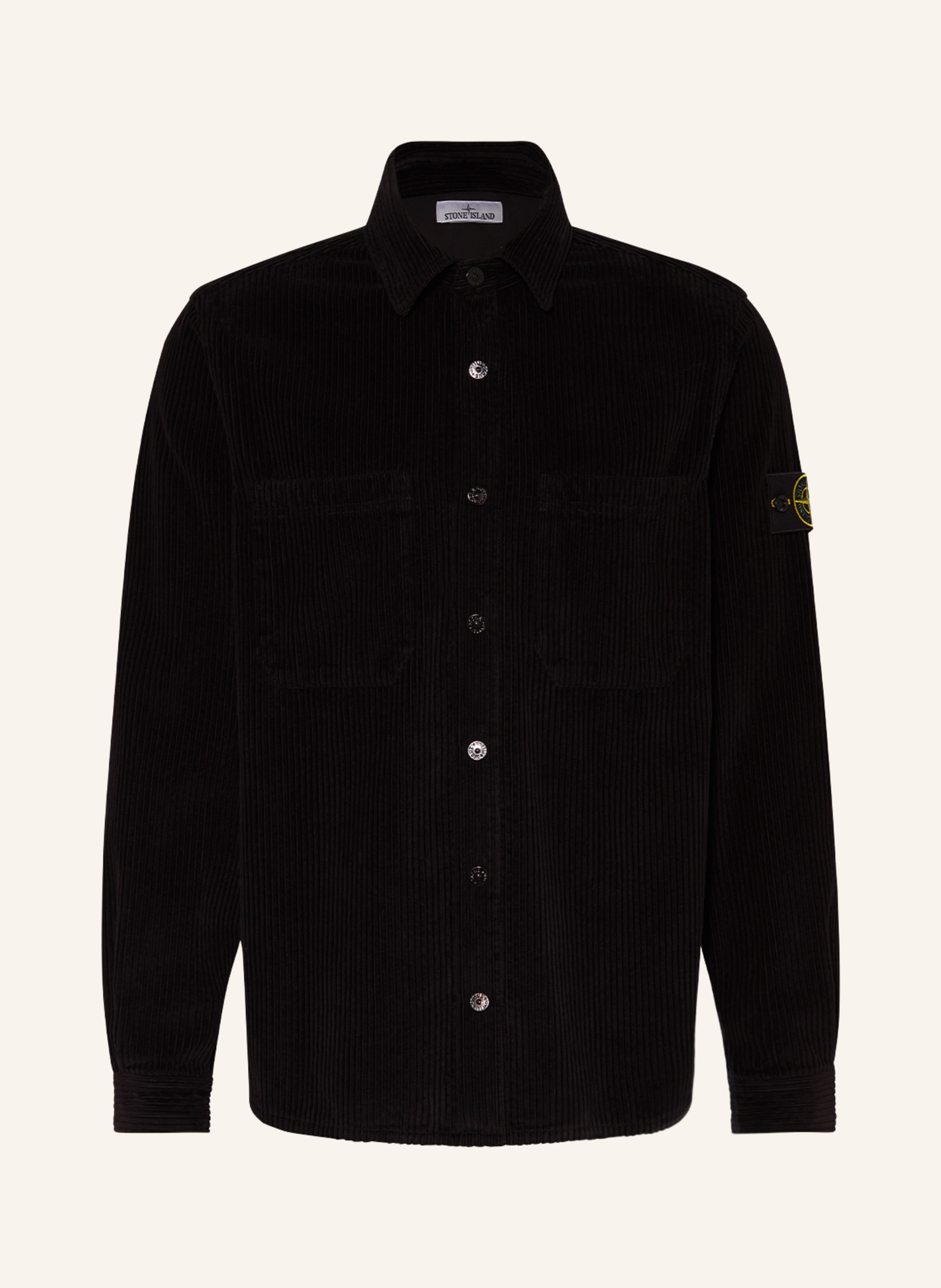 STONE ISLAND Corduroy overshirt in black
