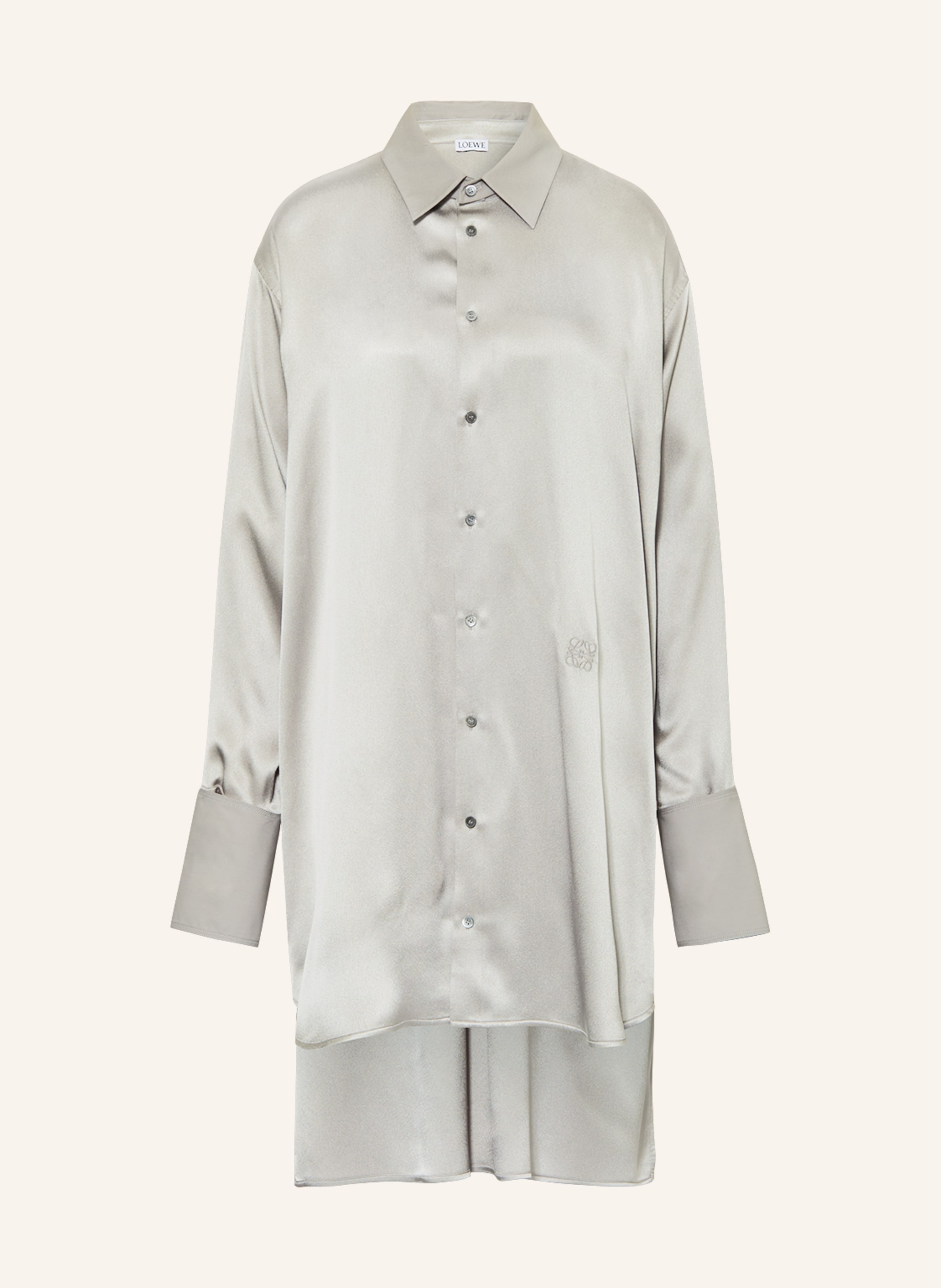 LOEWE Shirt dress in silk in gray