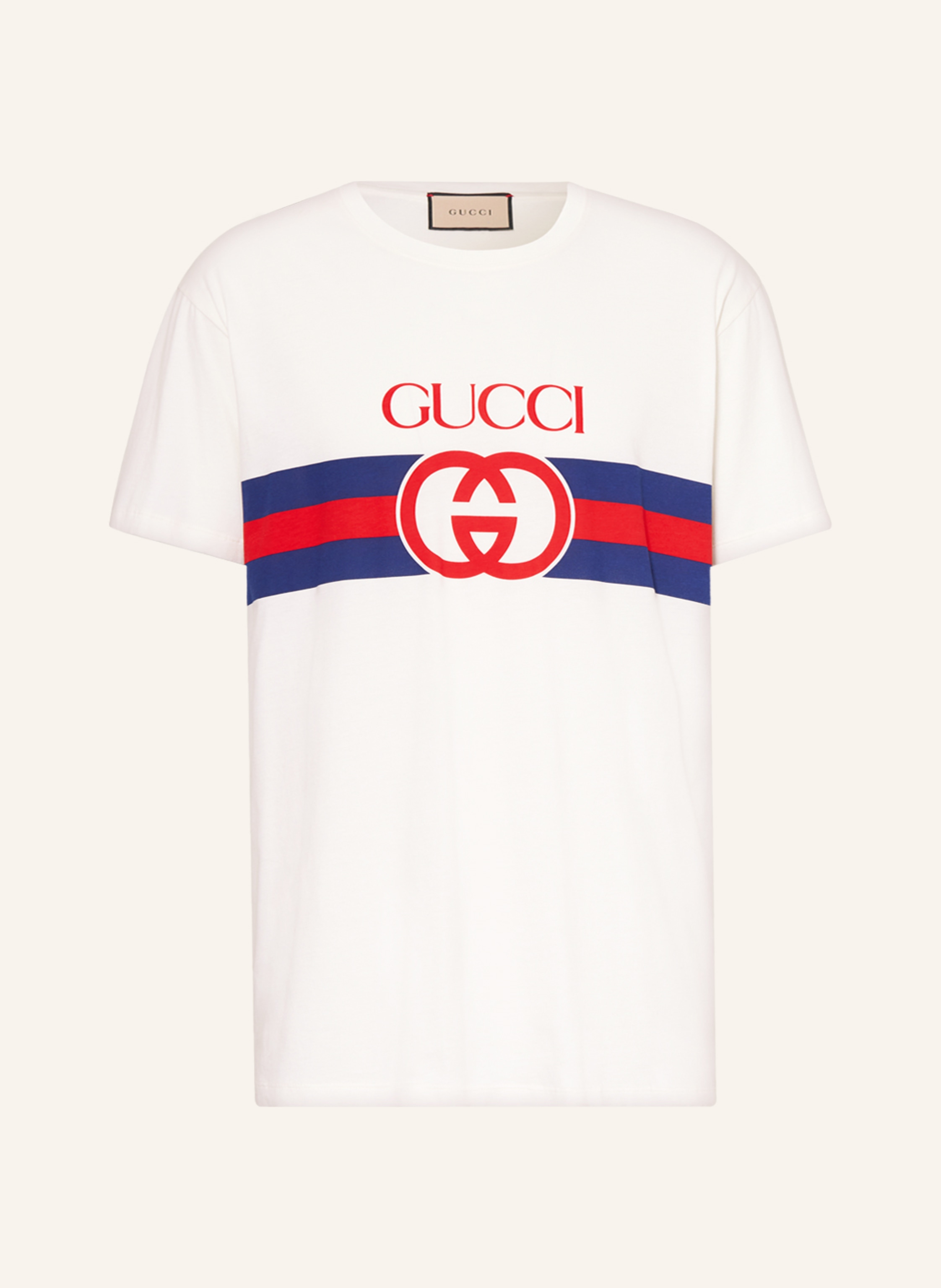 GUCCI T-shirt in white/ dark blue/ red