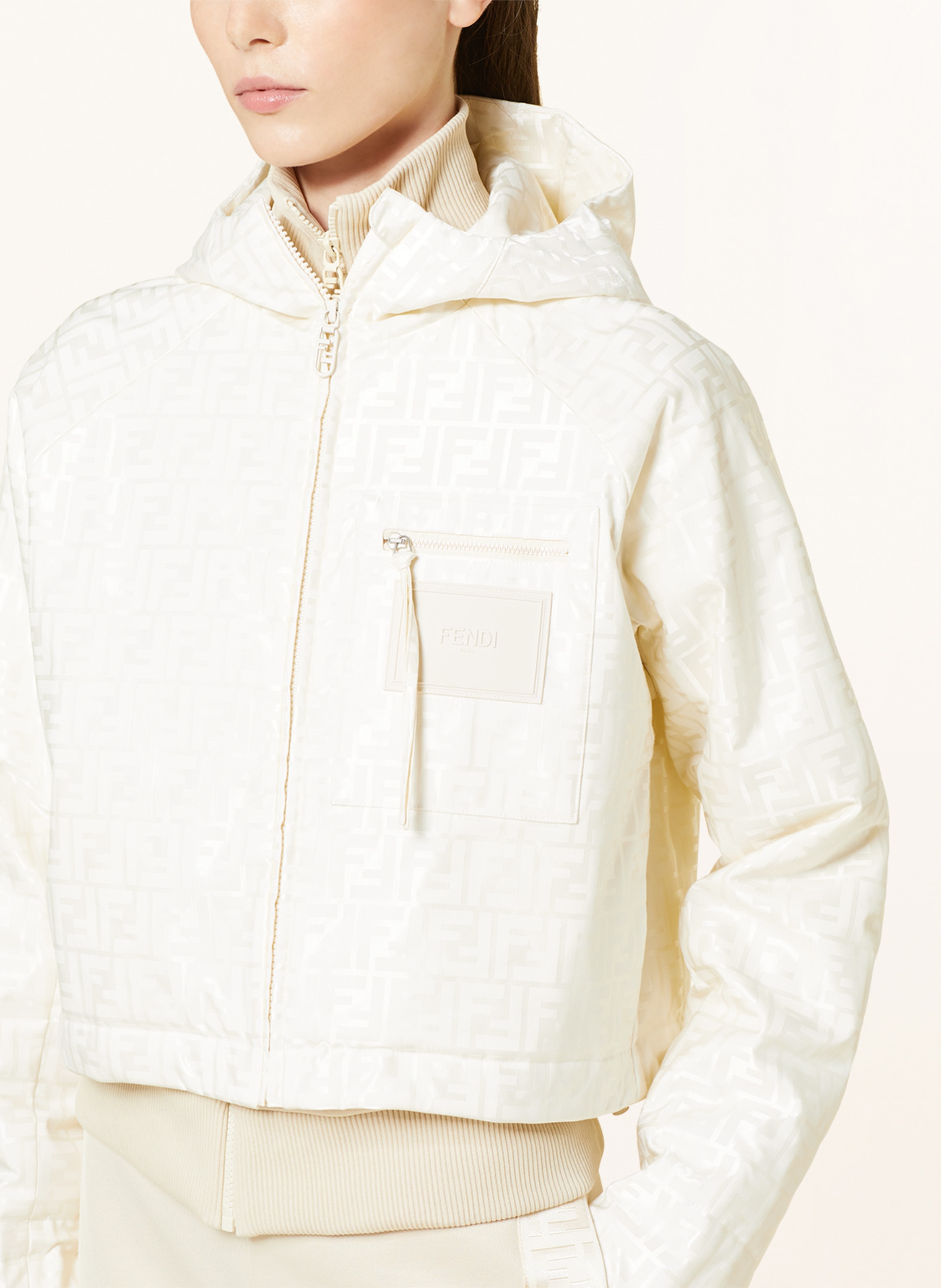 Fendi Cropped-Jacke beige – Bild 2