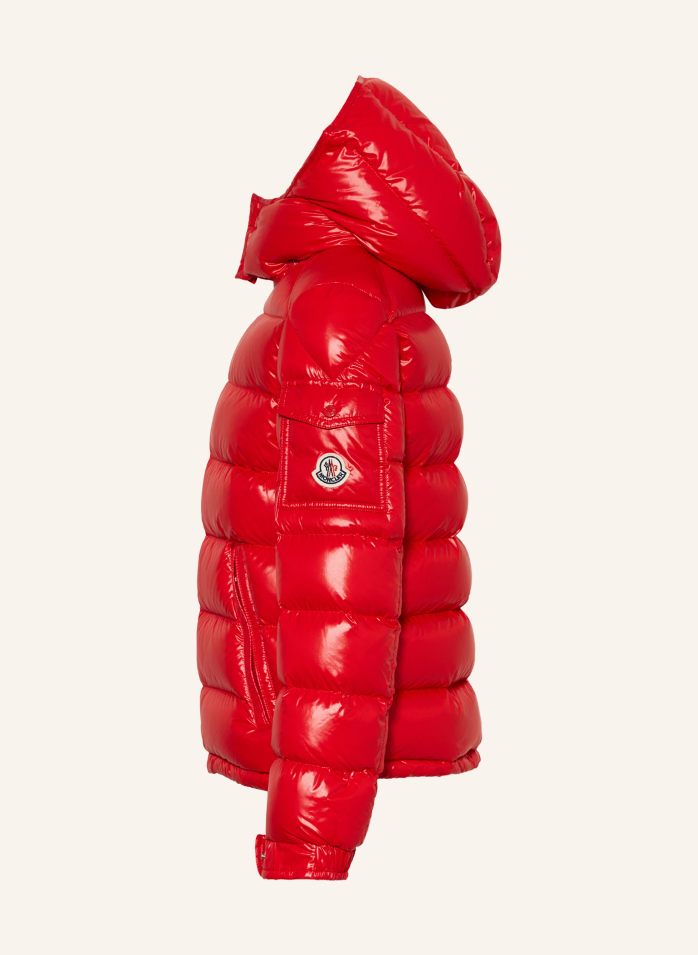 Thumbnail - Moncler Enfant Daunenjacke Moncler Maya Mit Abnehmbarer Kapuze rot