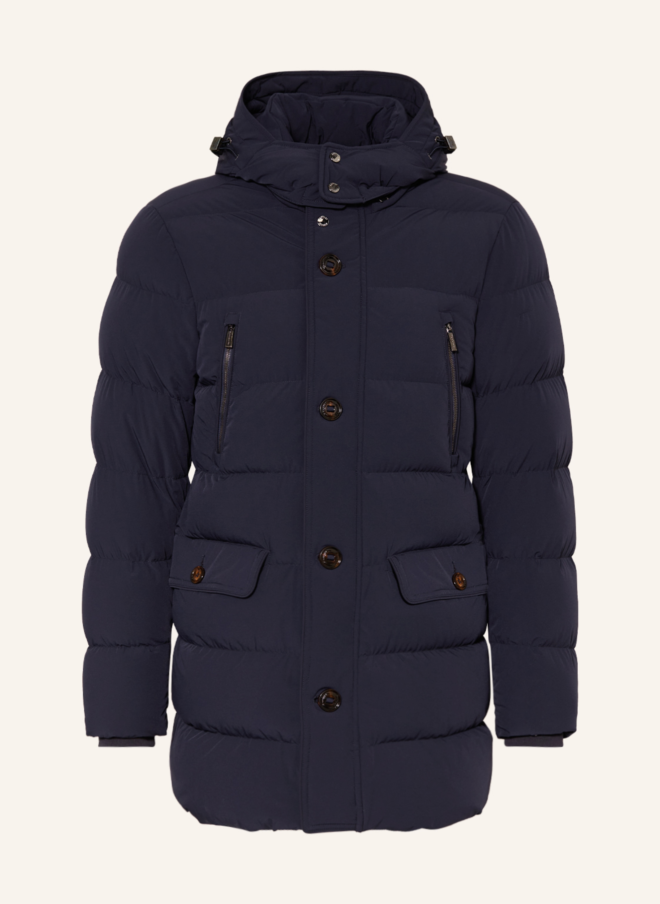 MOORER Down coat GORNER with detachable hood in dark blue