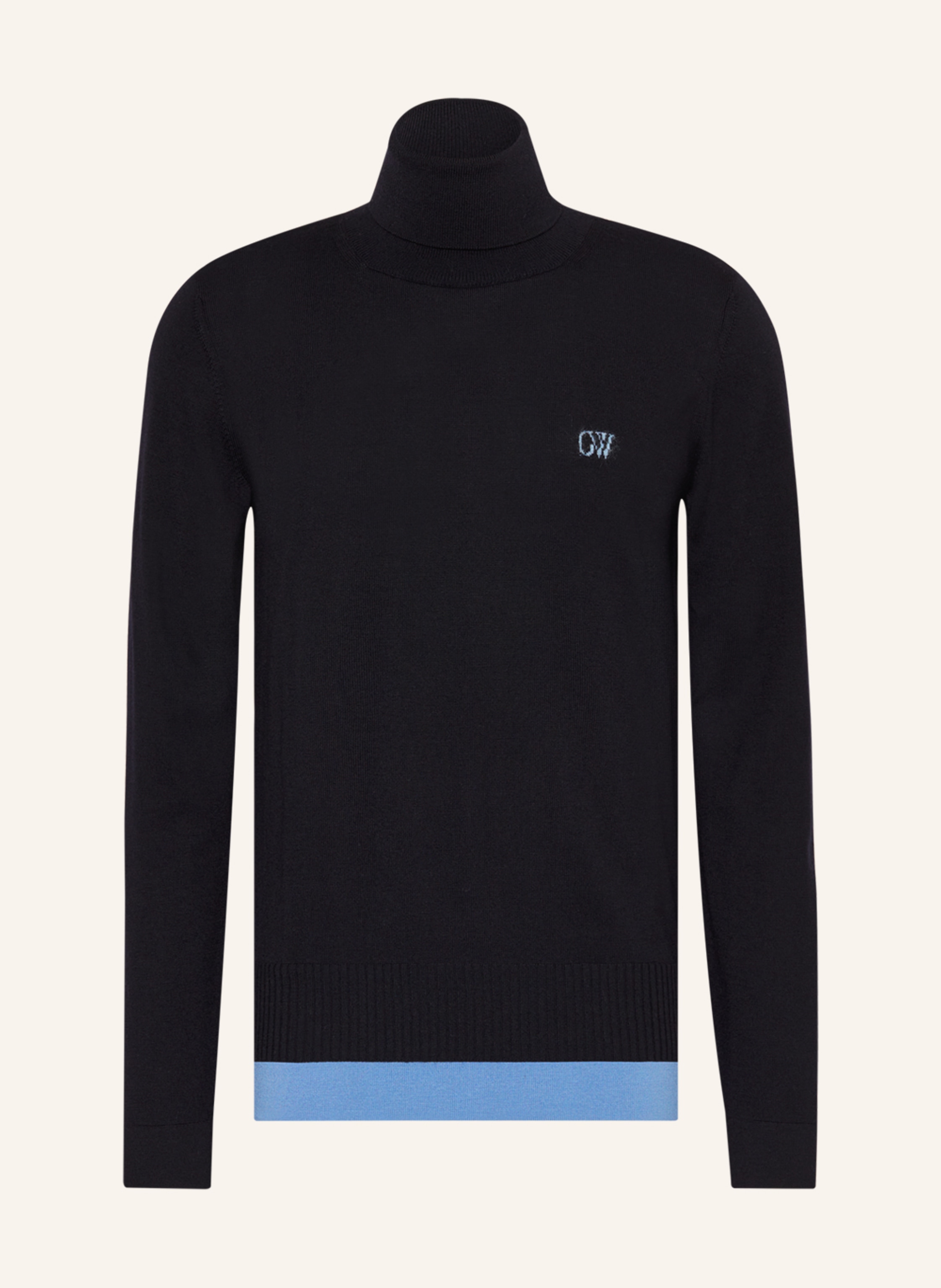Off White Turtleneck sweater in dark blue