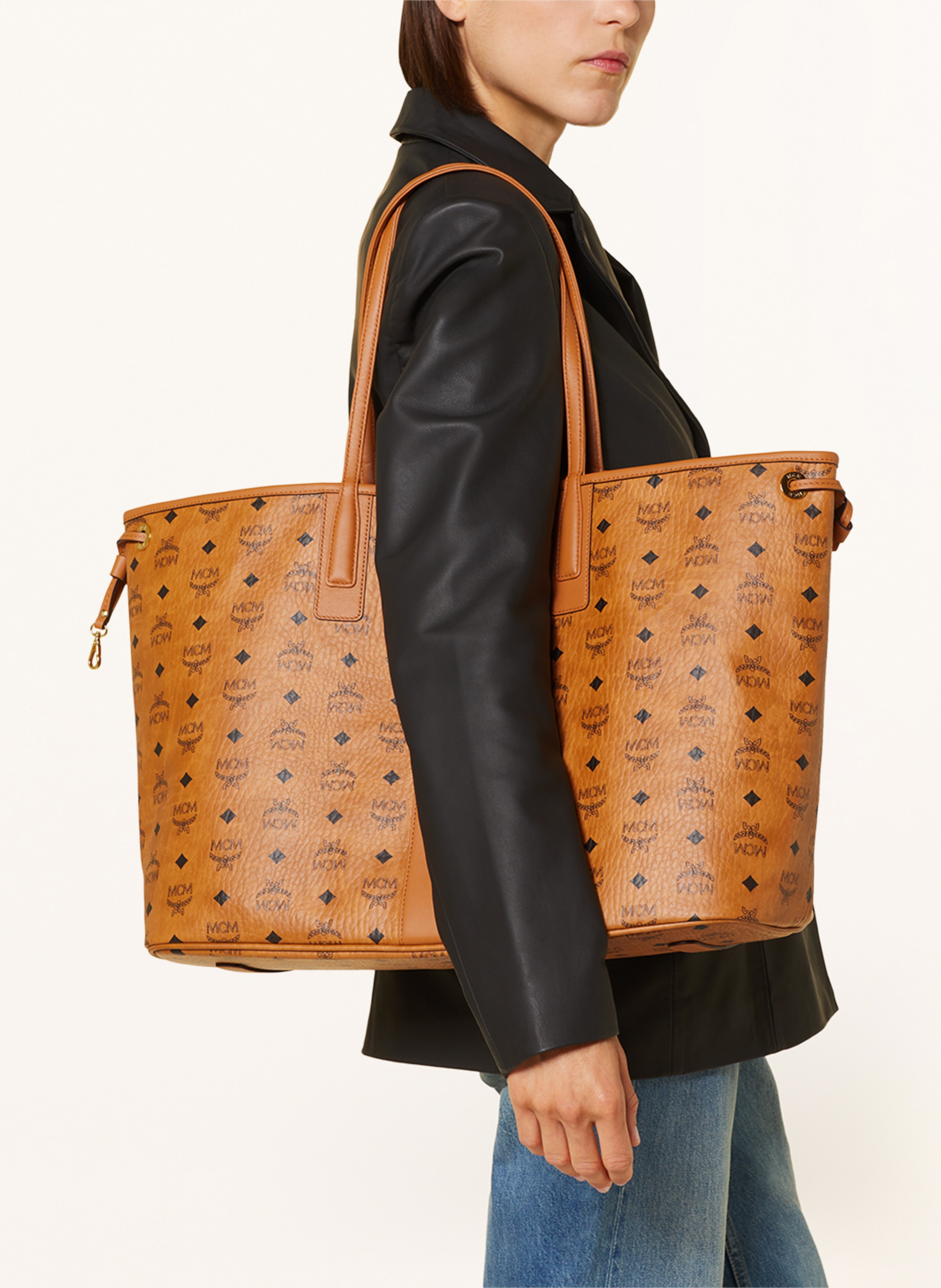 Mcm Shopper Liz Visetos Large Zum Wenden braun – Bild 2