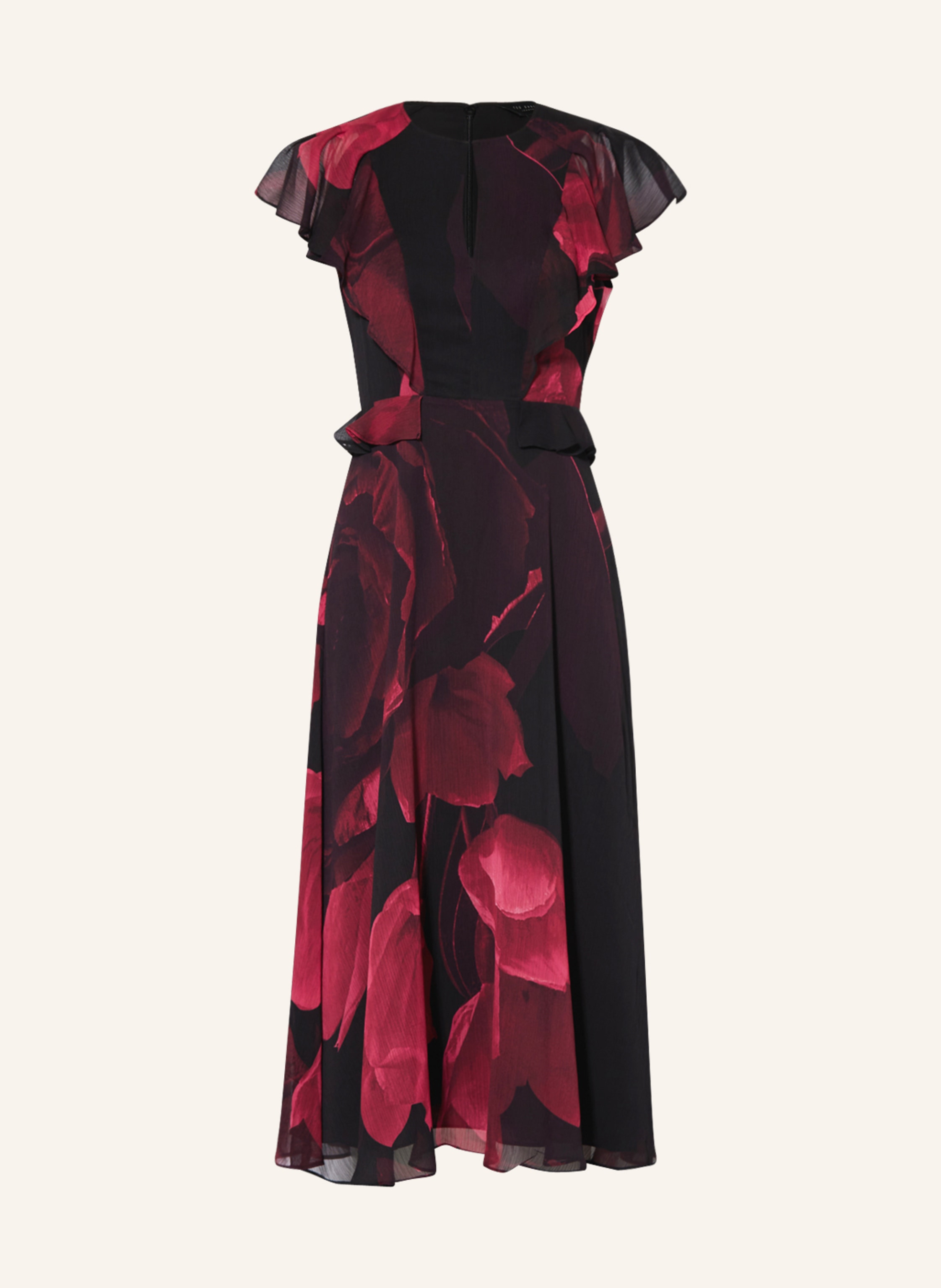 TED BAKER Dress with BJORKAA with frills in black pink