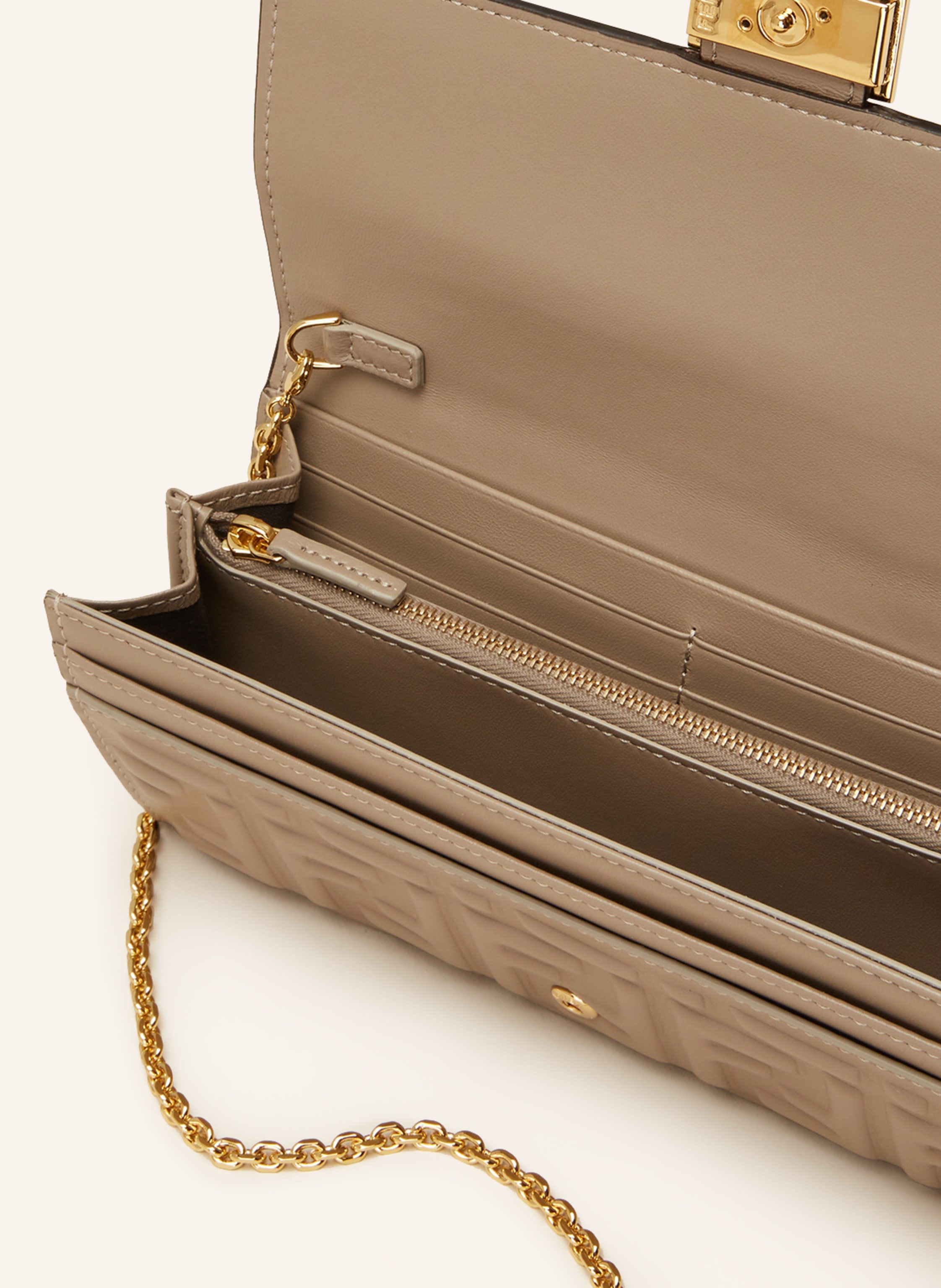 Thumbnail - Fendi Geldbörse Continent Zum Umhängen beige