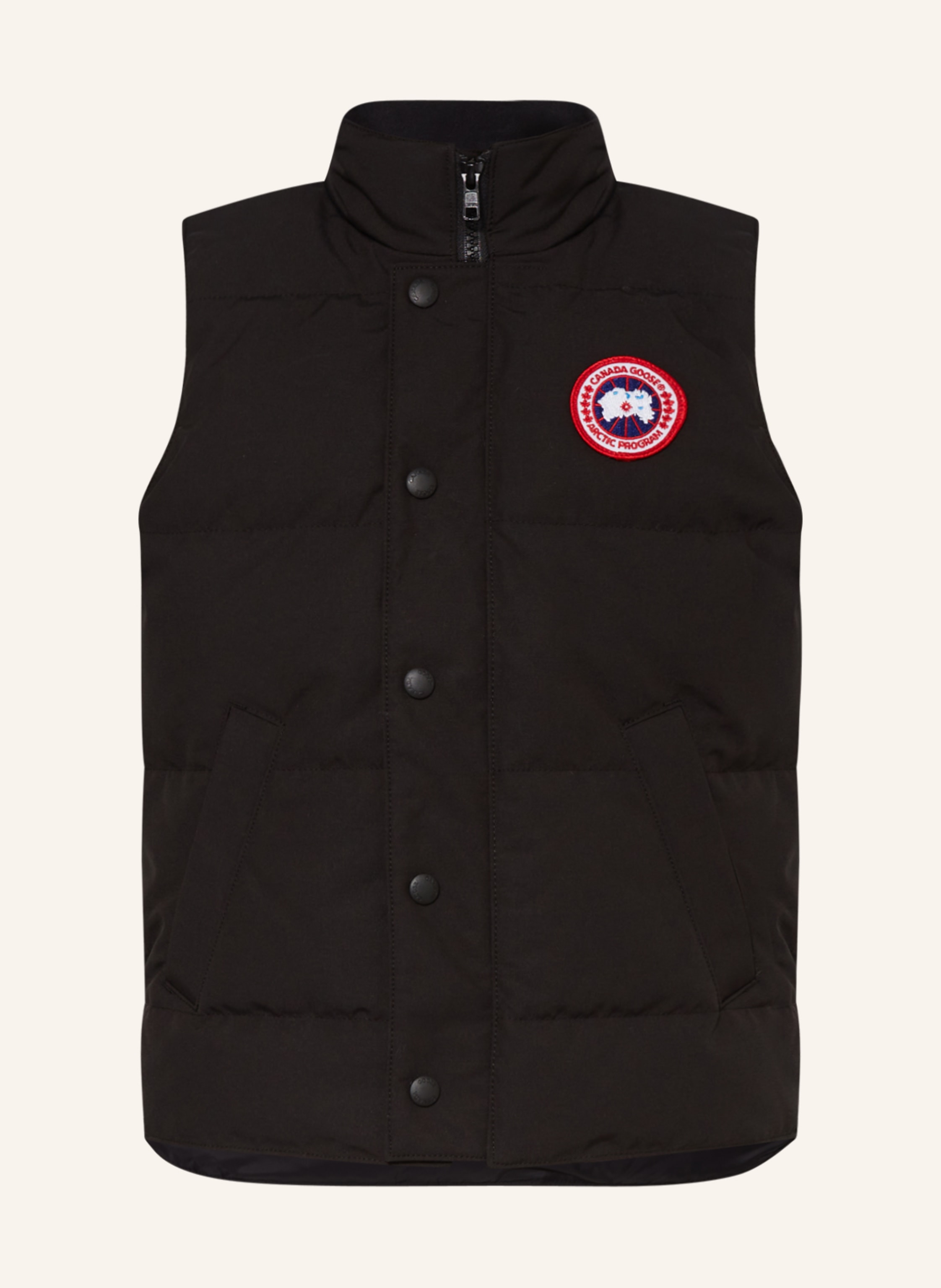 CANADA GOOSE Daunenweste YOUTH VANIER in schwarz rot weiss