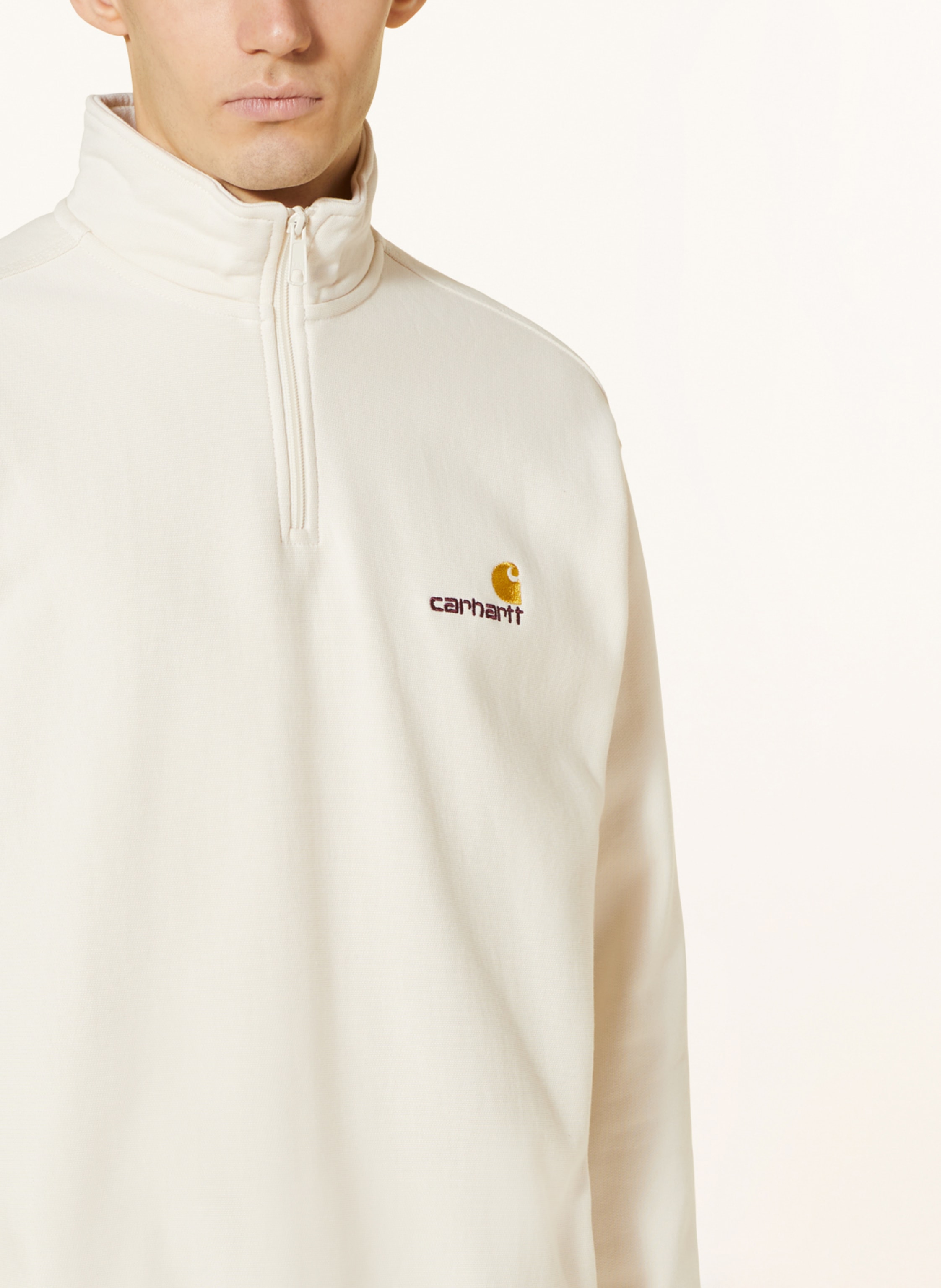 Thumbnail - Carhartt Wip Sweat-Troyer American Script beige