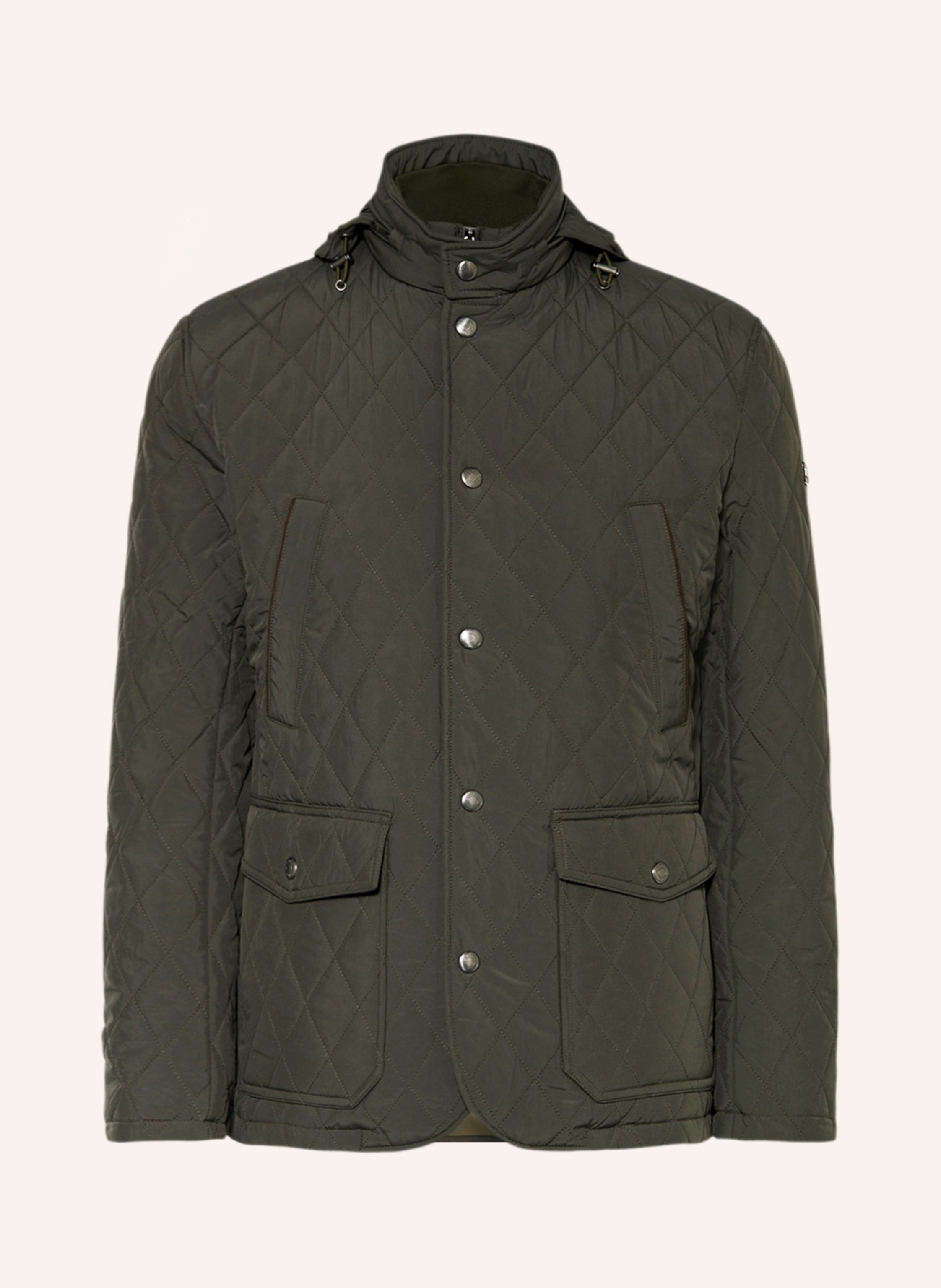 HACKETT LONDON Quilted jacket in khaki