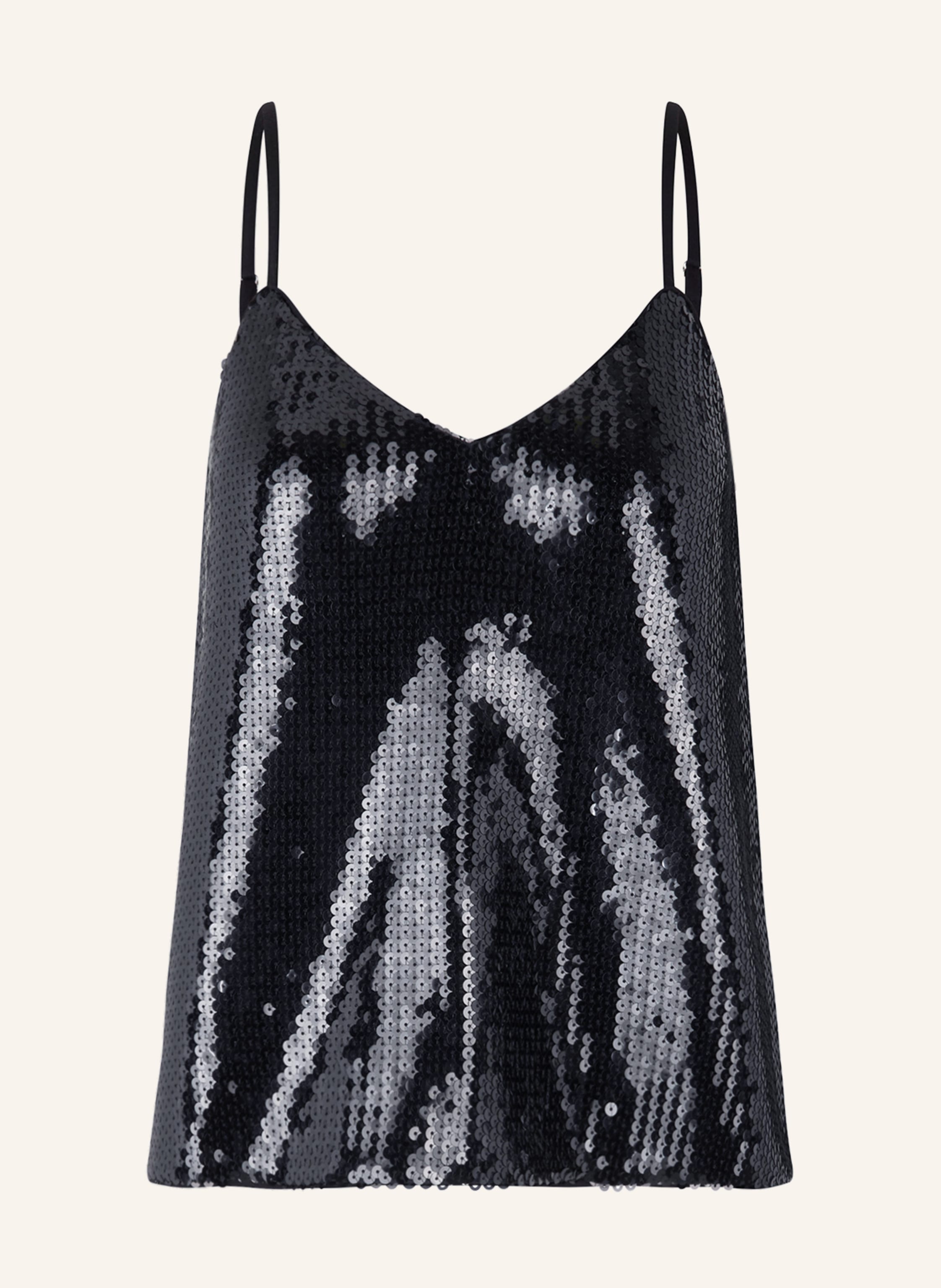 Black sequin sleeveless top shop