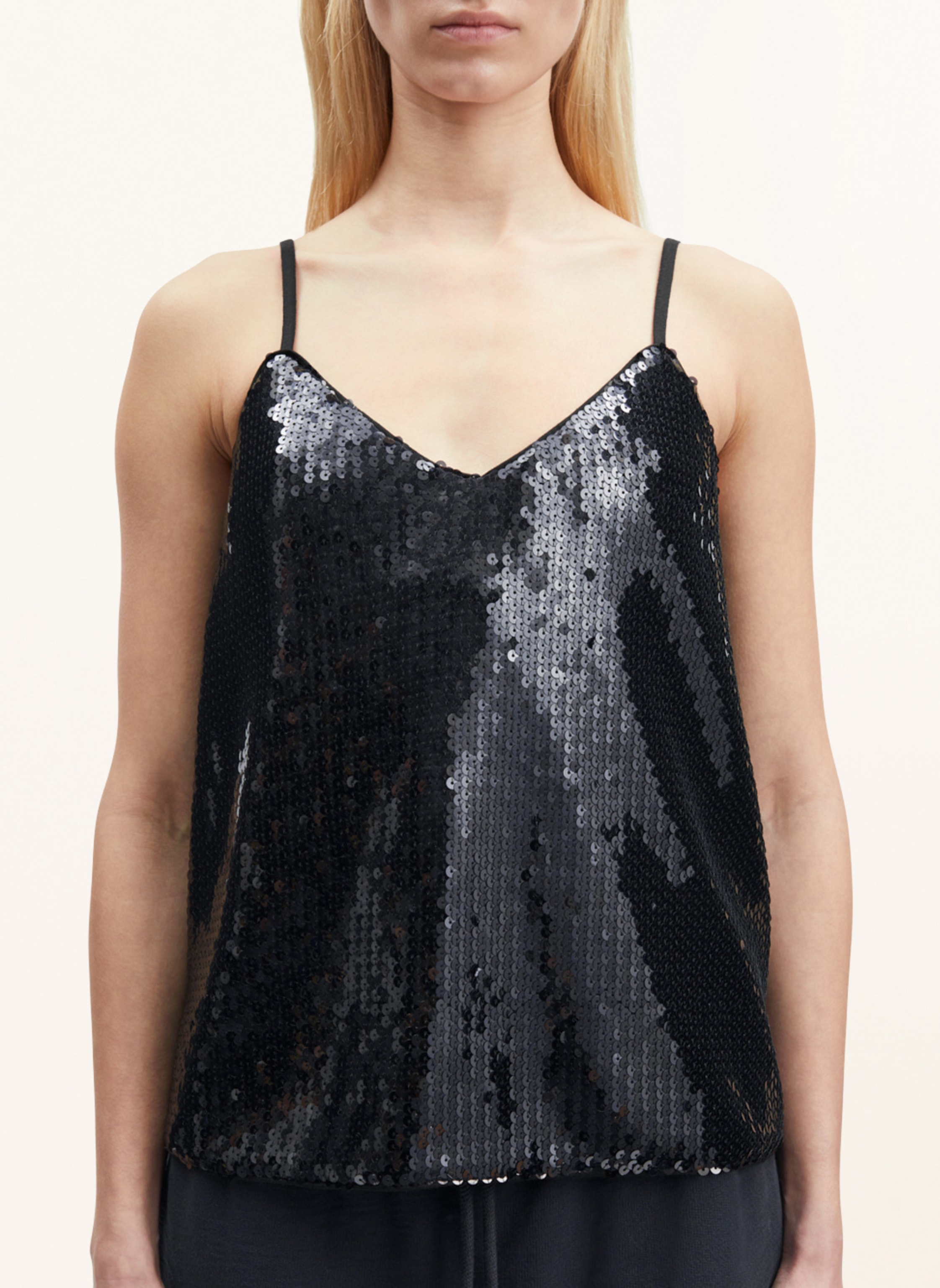 Thumbnail - Samsøe  Samsøe Top Sharon Mit Pailletten schwarz