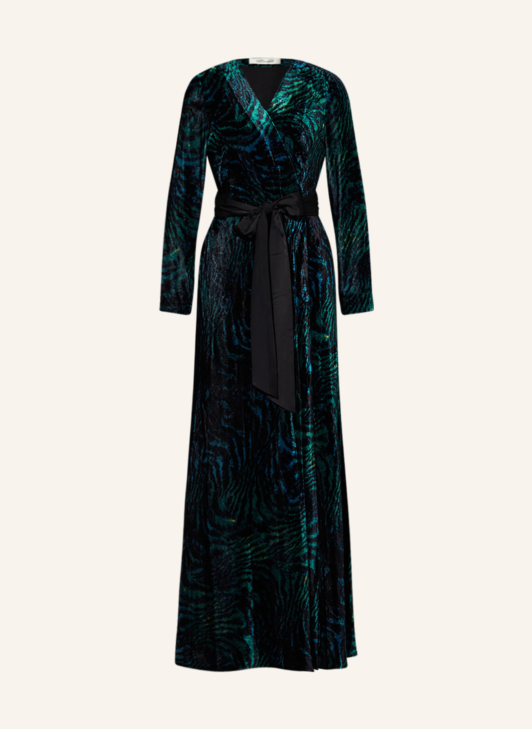 DIANE VON FURSTENBERG Wrap dress JARETH in velvet in teal
