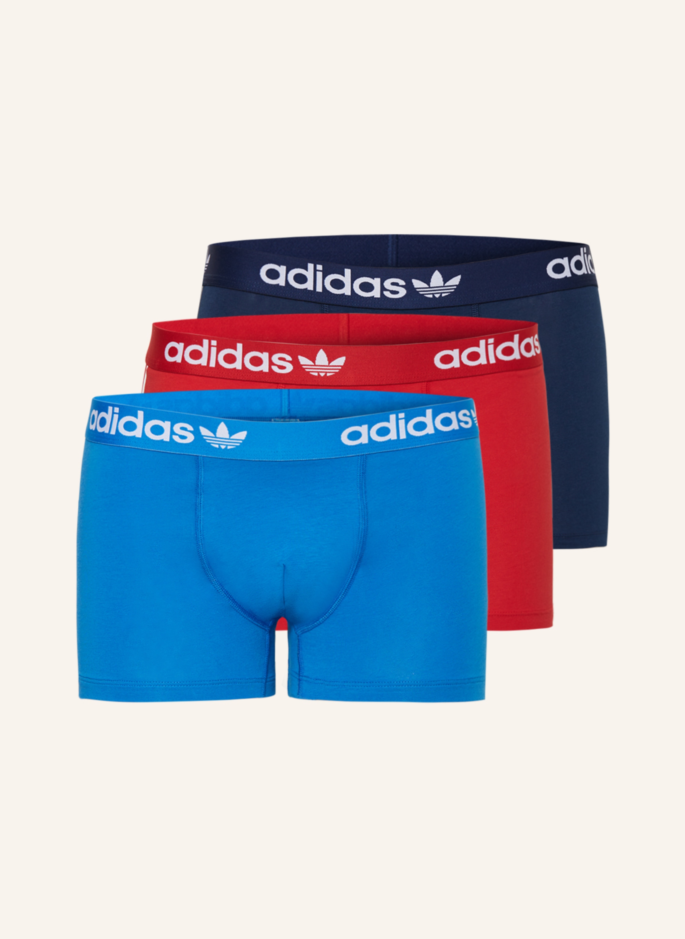 FLEX blau/ rot in dunkelblau/ 3-STRIPES COTTON Originals Boxershorts adidas 3er-Pack COMFORT