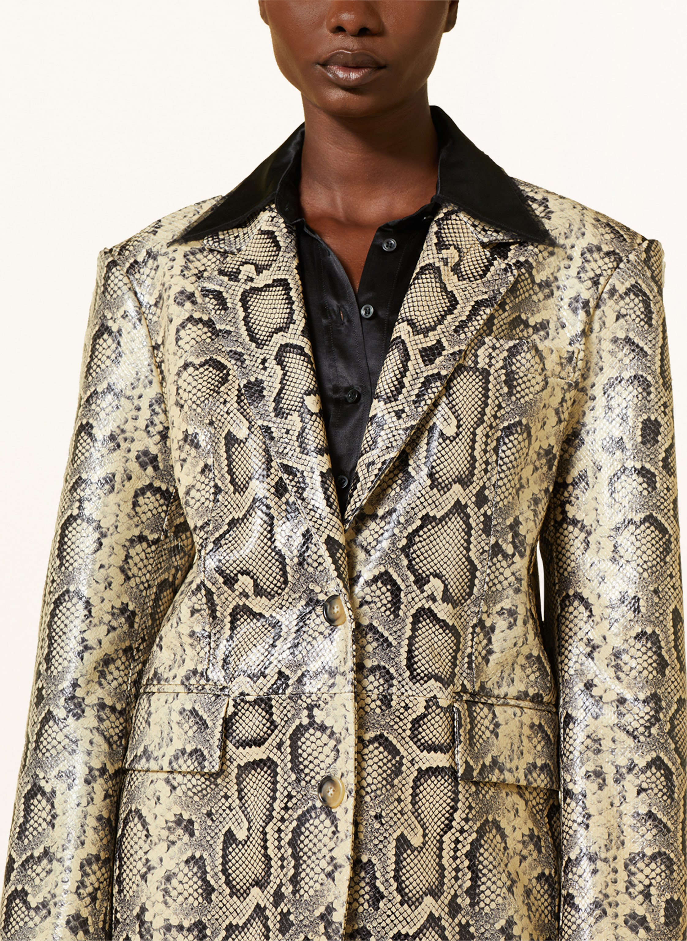 Thumbnail - Sportmax Lederblazer Fiorigi beige