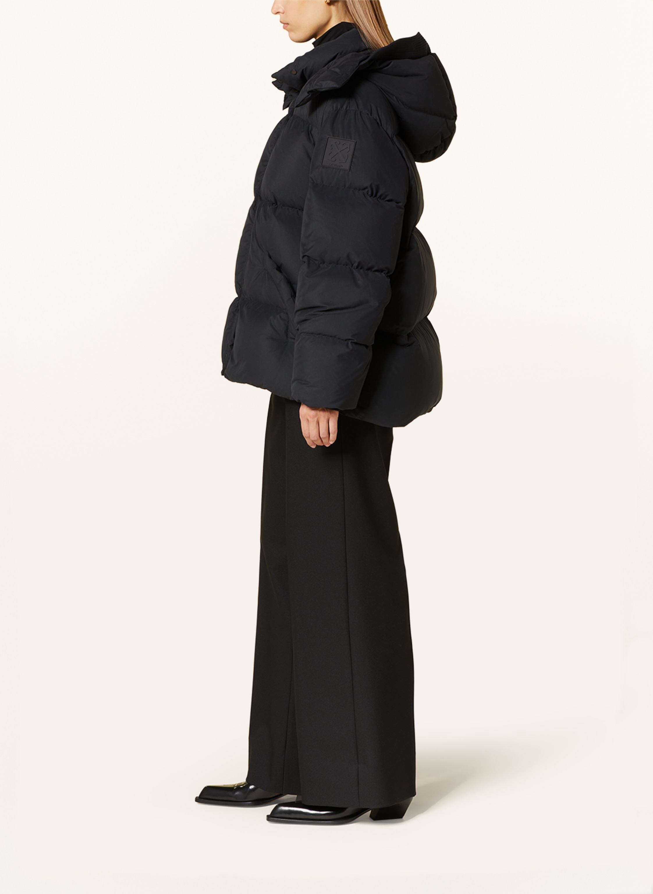 Thumbnail - Off-White Daunenjacke Mit Abnehmbarer Kapuze schwarz