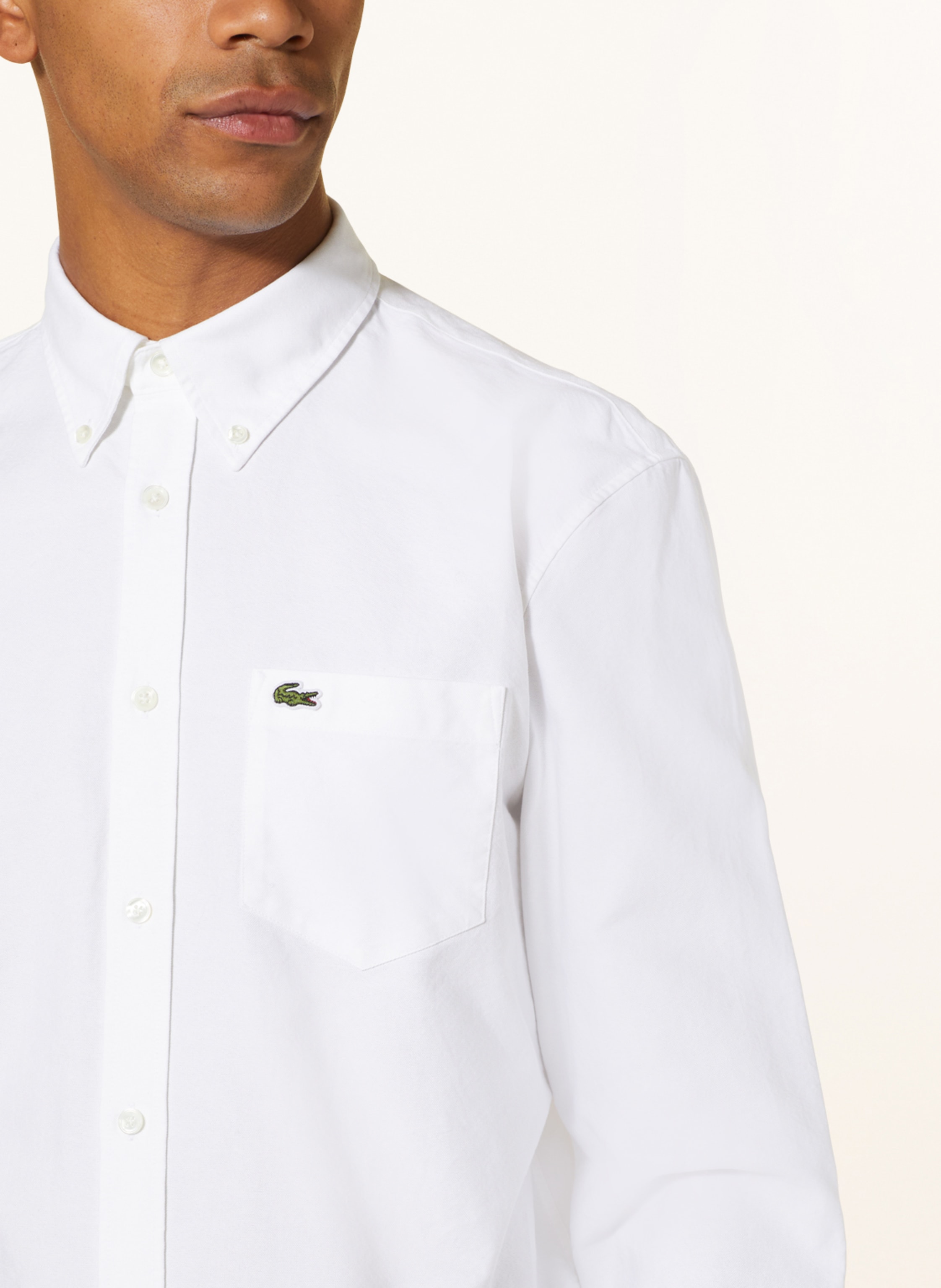 Thumbnail - Lacoste Oxfordhemd Regular Fit weiss