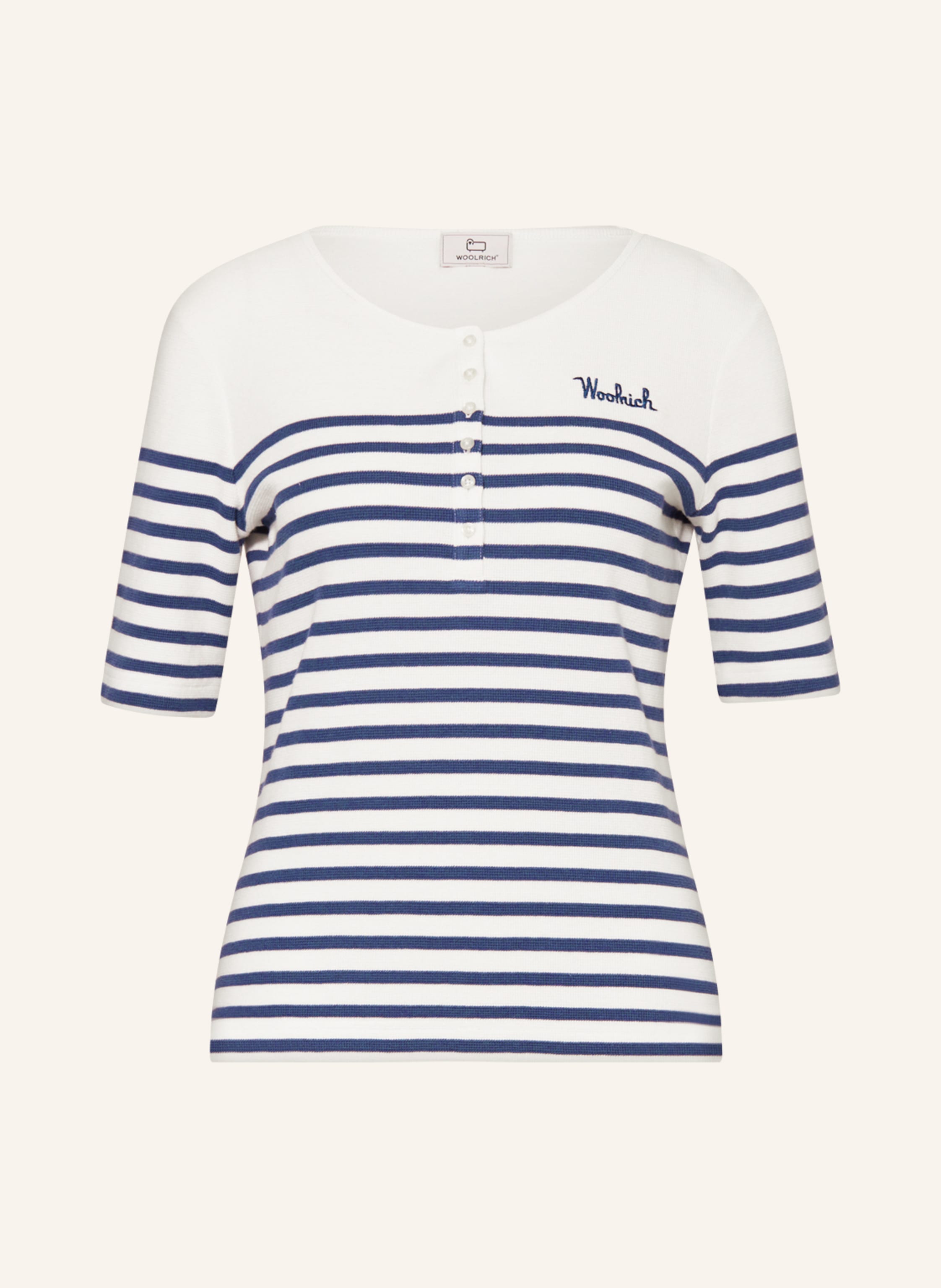 WOOLRICH T Shirt in weiss blau
